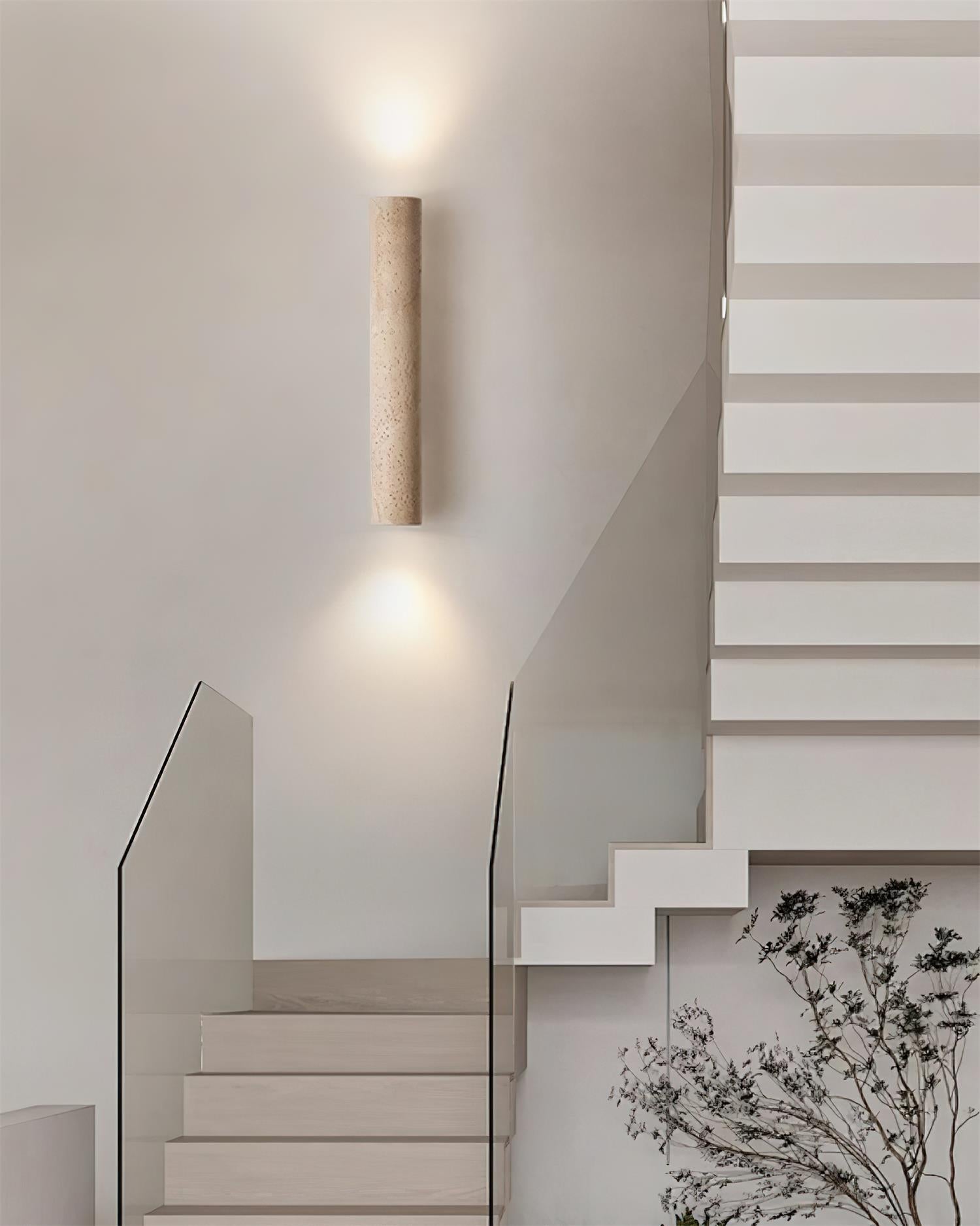 Lunaro Tall Travertine Wall Sconce - Letslighting