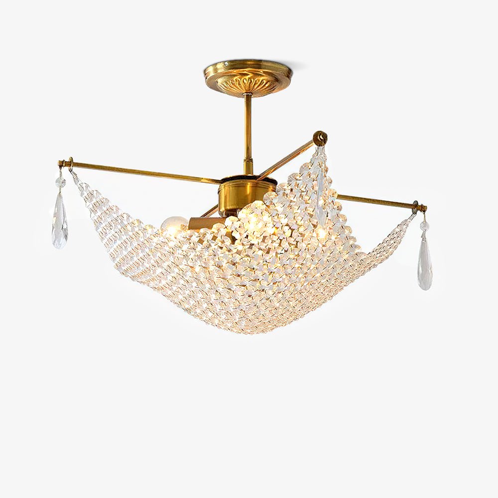 Lustra Kronleuchter mit Kristallketten und Kristall-Letslighting