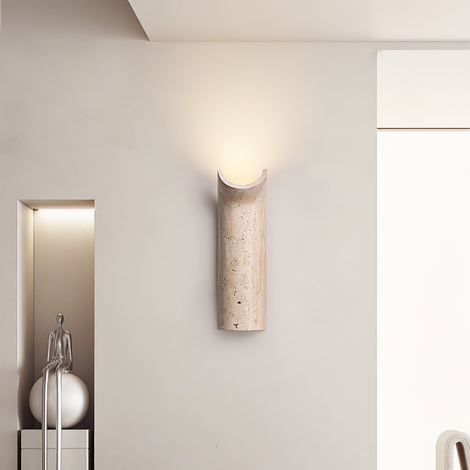 Lycoris Travertine Tapered Wall Light - Neutralighting