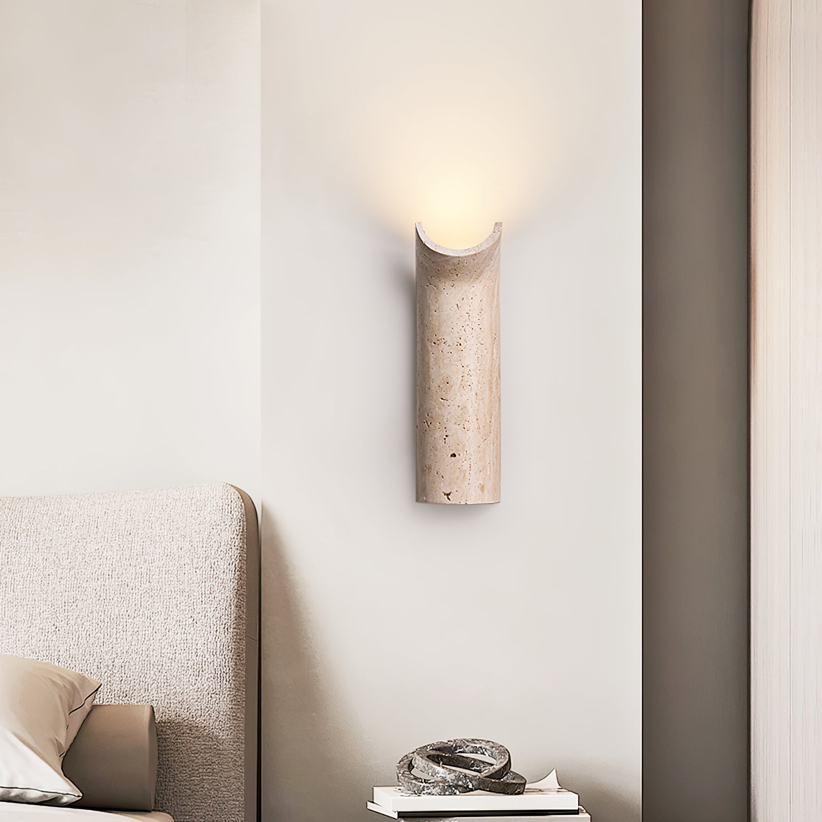 Lycoris Travertine Tapered Wall Light - Neutralighting