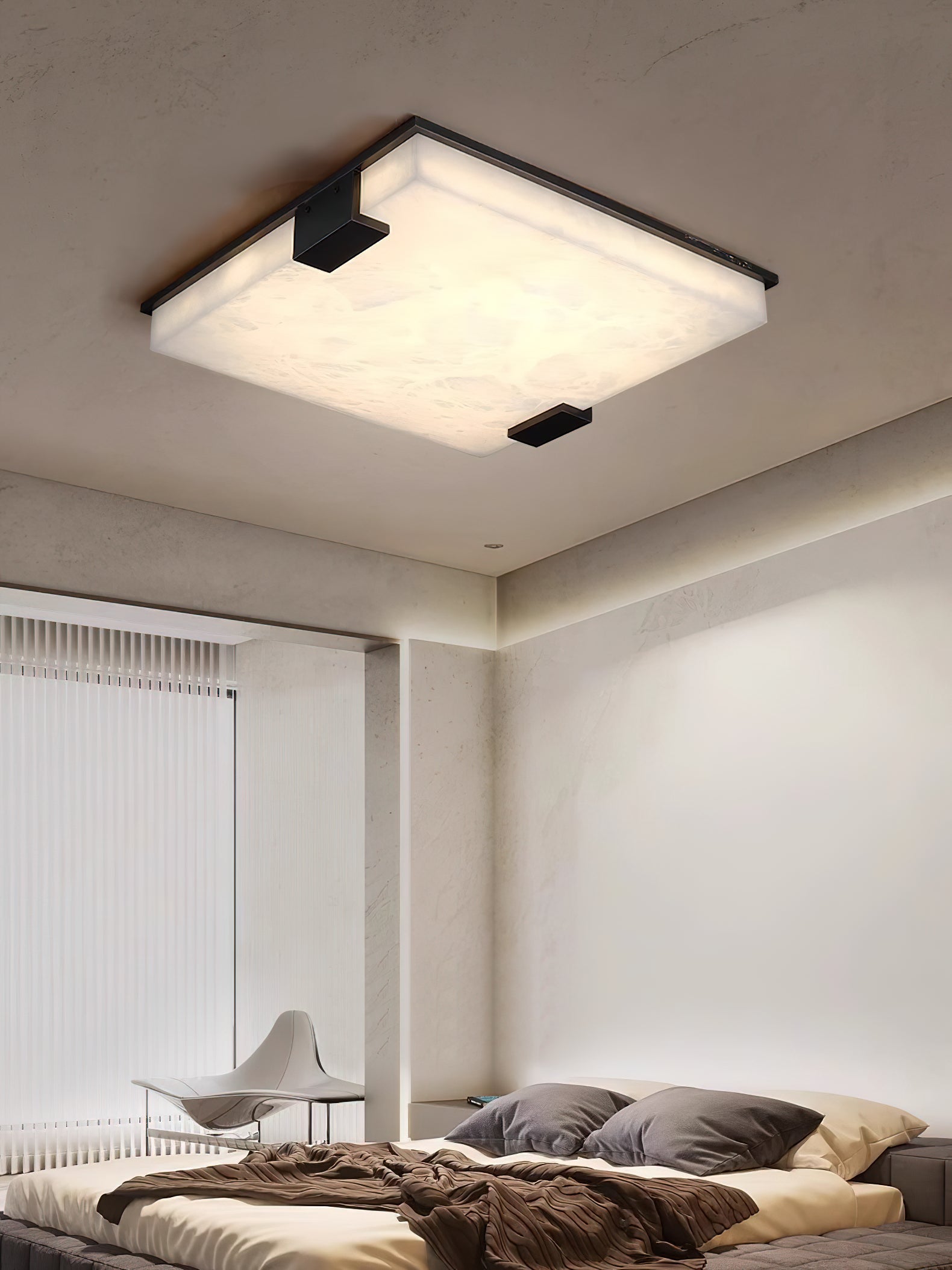 Muse Modern Minimalist Alabaster Flush Mount Ceiling Light - Letslighting