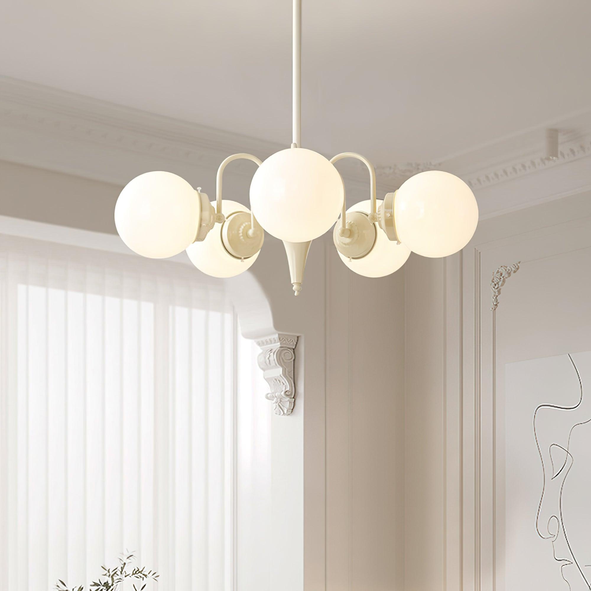 Lustra Kronleuchter Globus Creme Modern-Letslighting