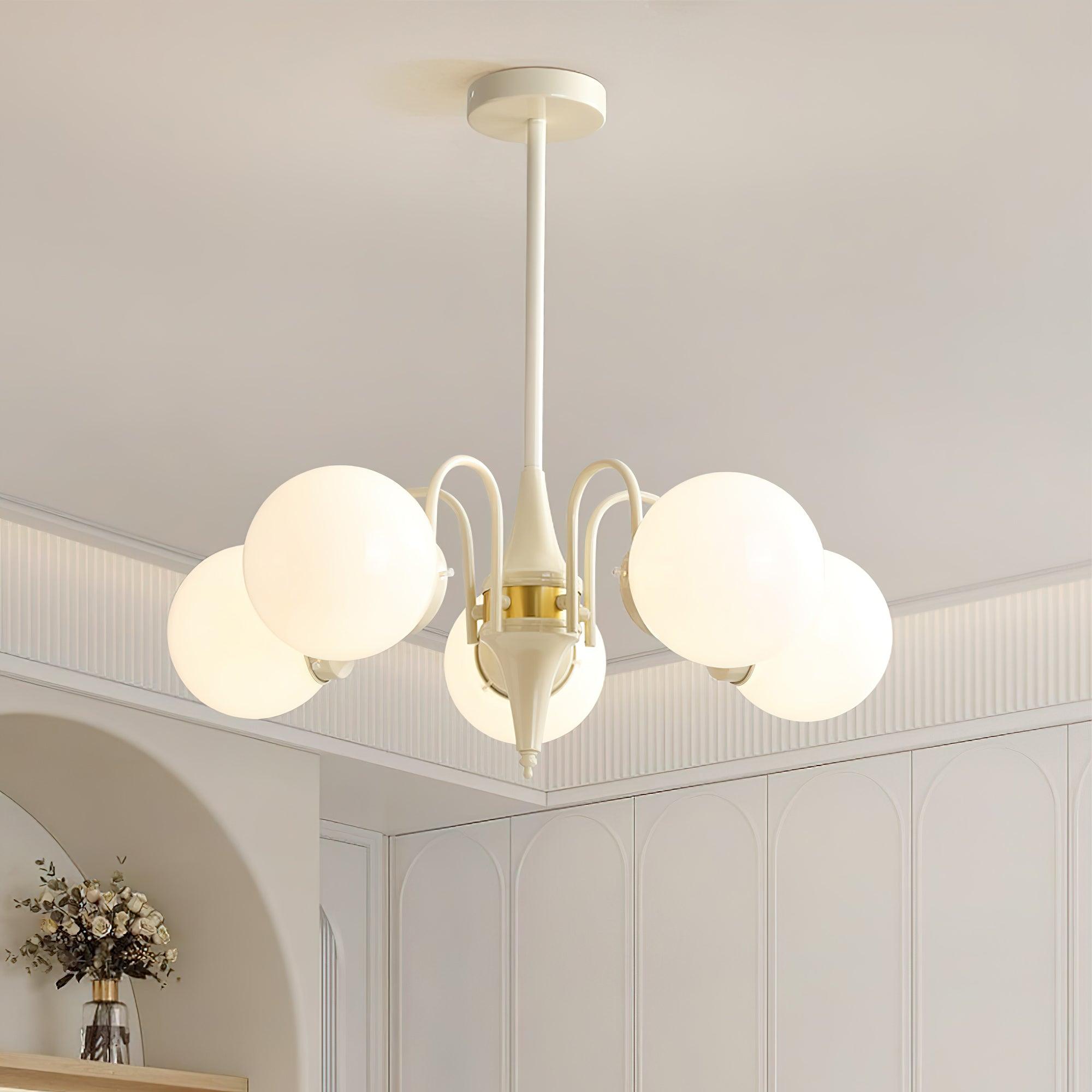 Lustra Kronleuchter Globus Creme Modern-Letslighting