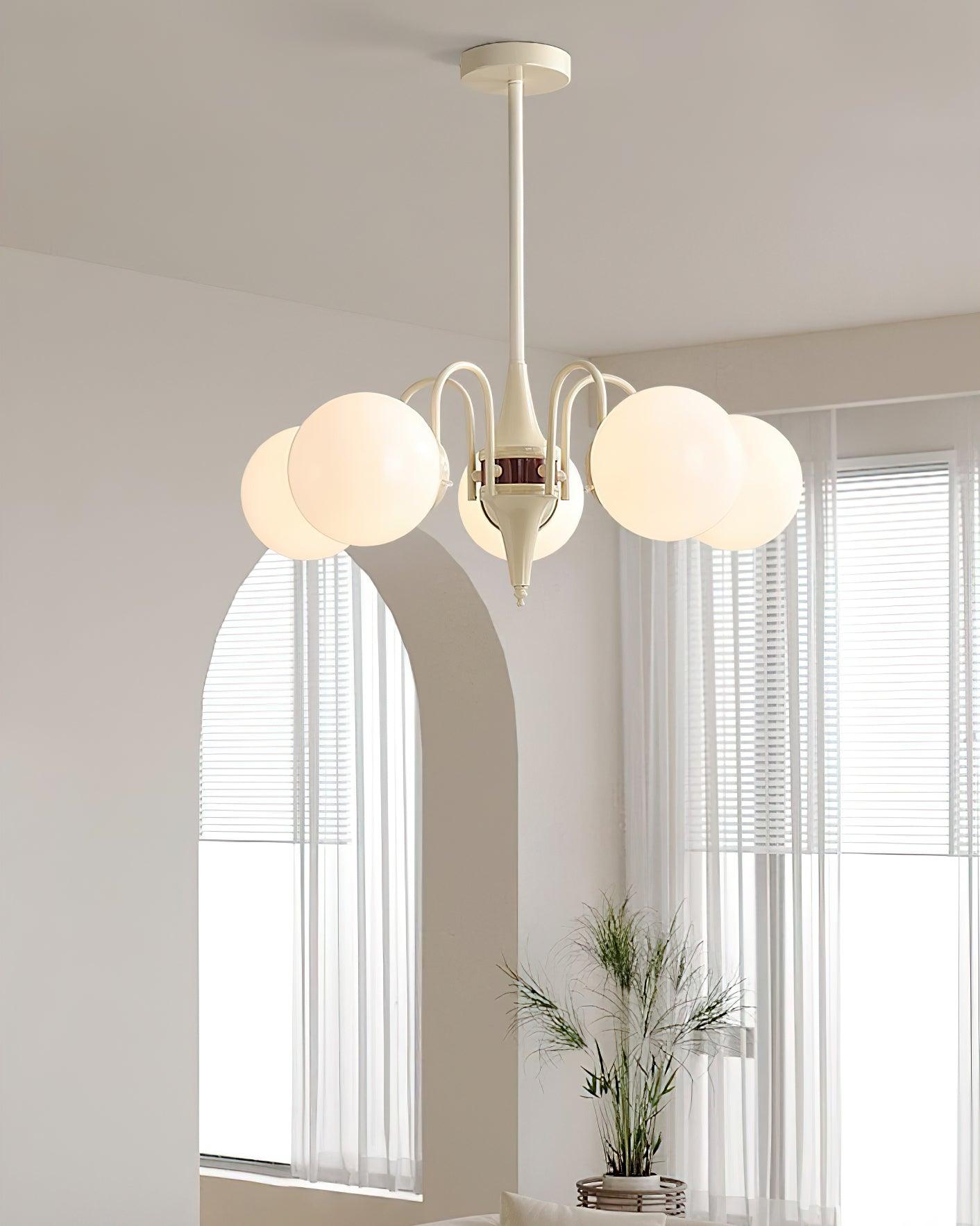 Lustra Kronleuchter Globus Creme Modern-Letslighting