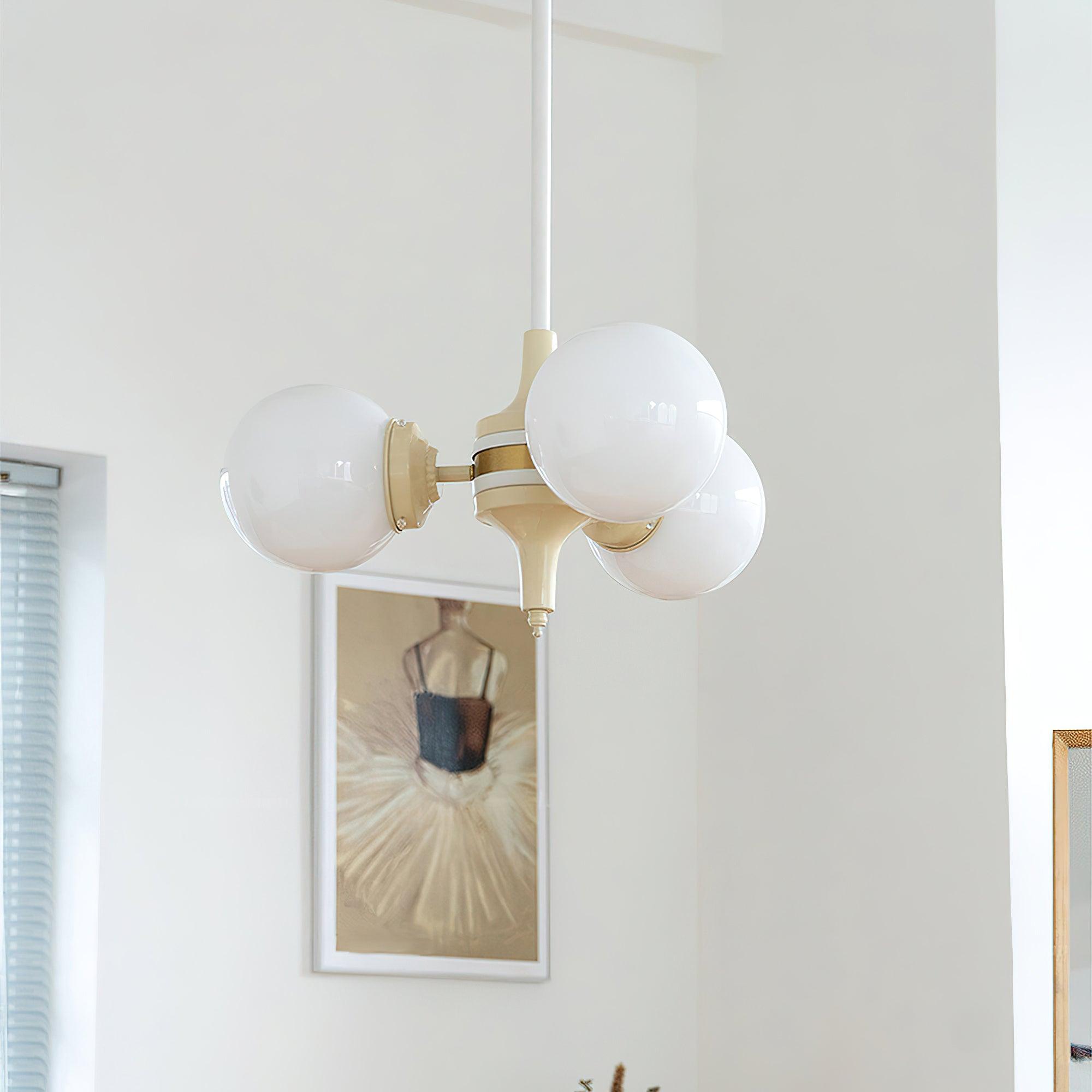 Lustra Kronleuchter Globus Creme Modern-Letslighting