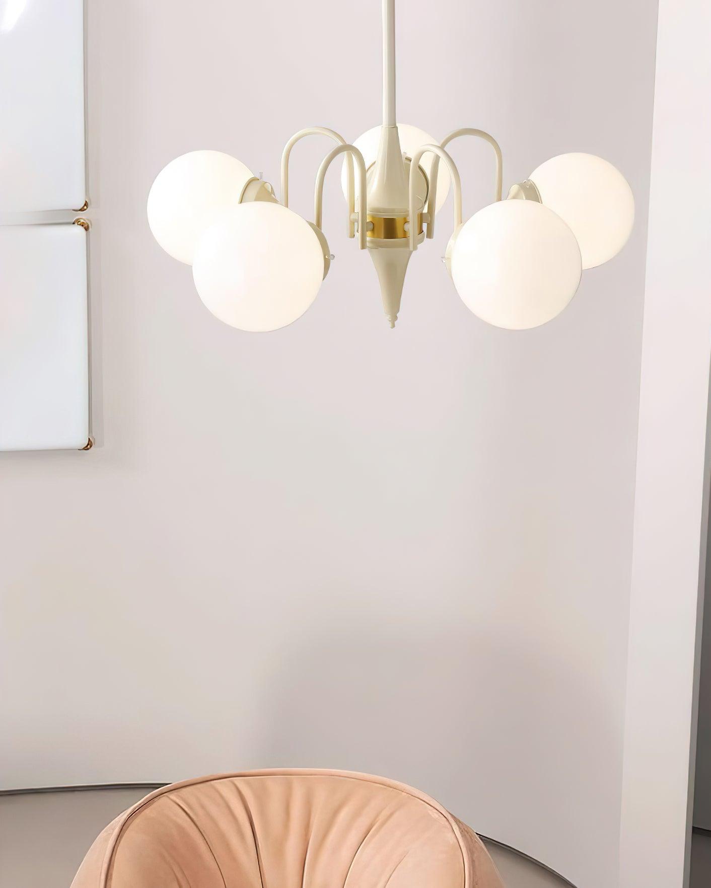 Lustra Kronleuchter Globus Creme Modern-Letslighting