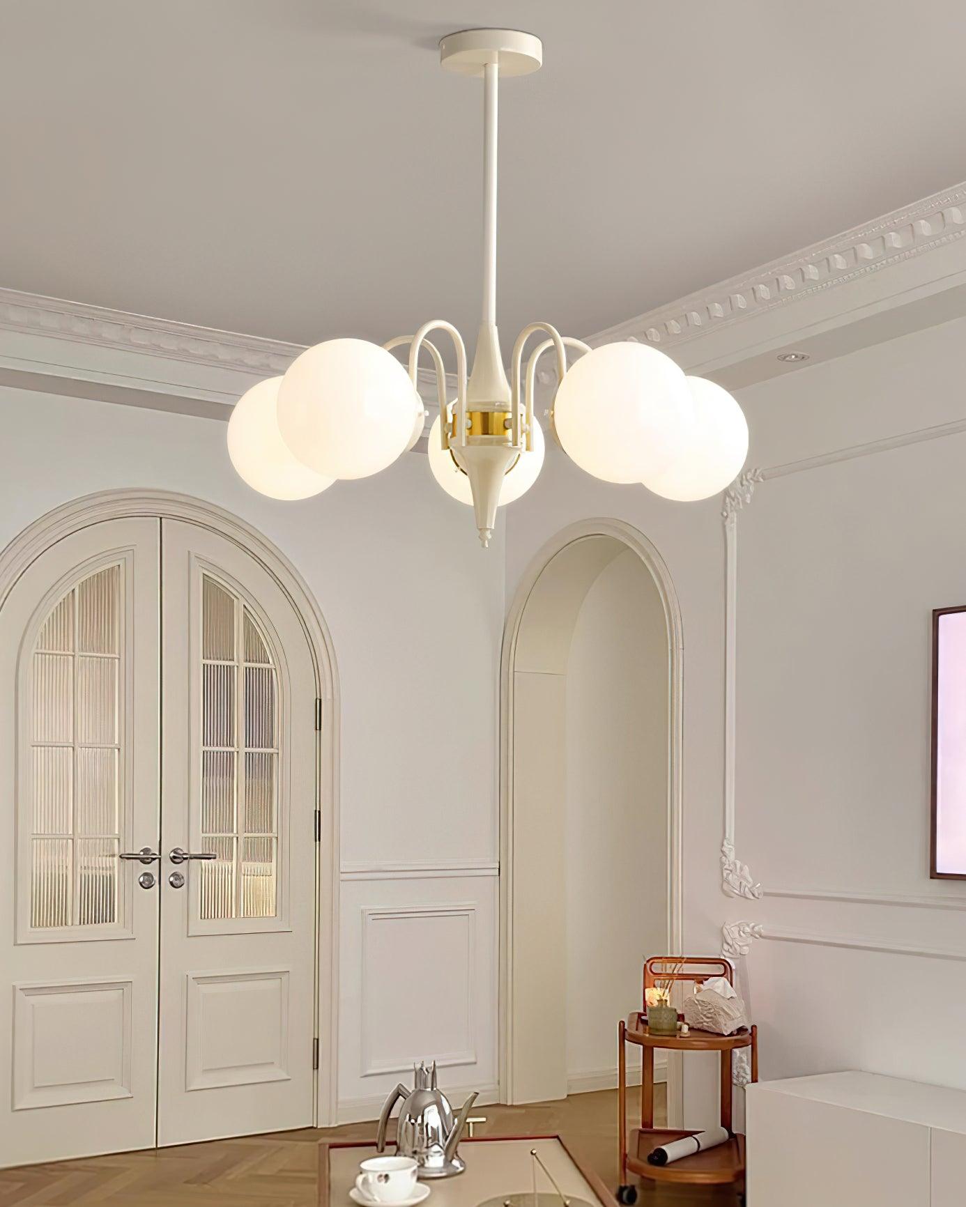 Lustra Kronleuchter Globus Creme Modern-Letslighting