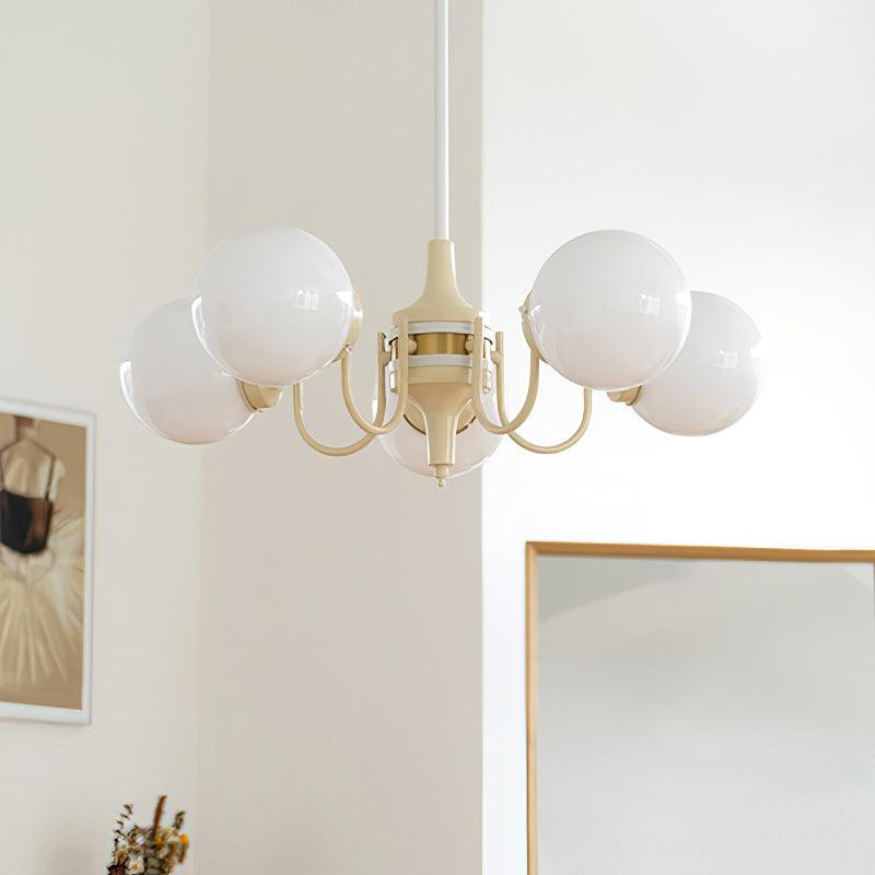 Lustra Kronleuchter Globus Creme Modern-Letslighting