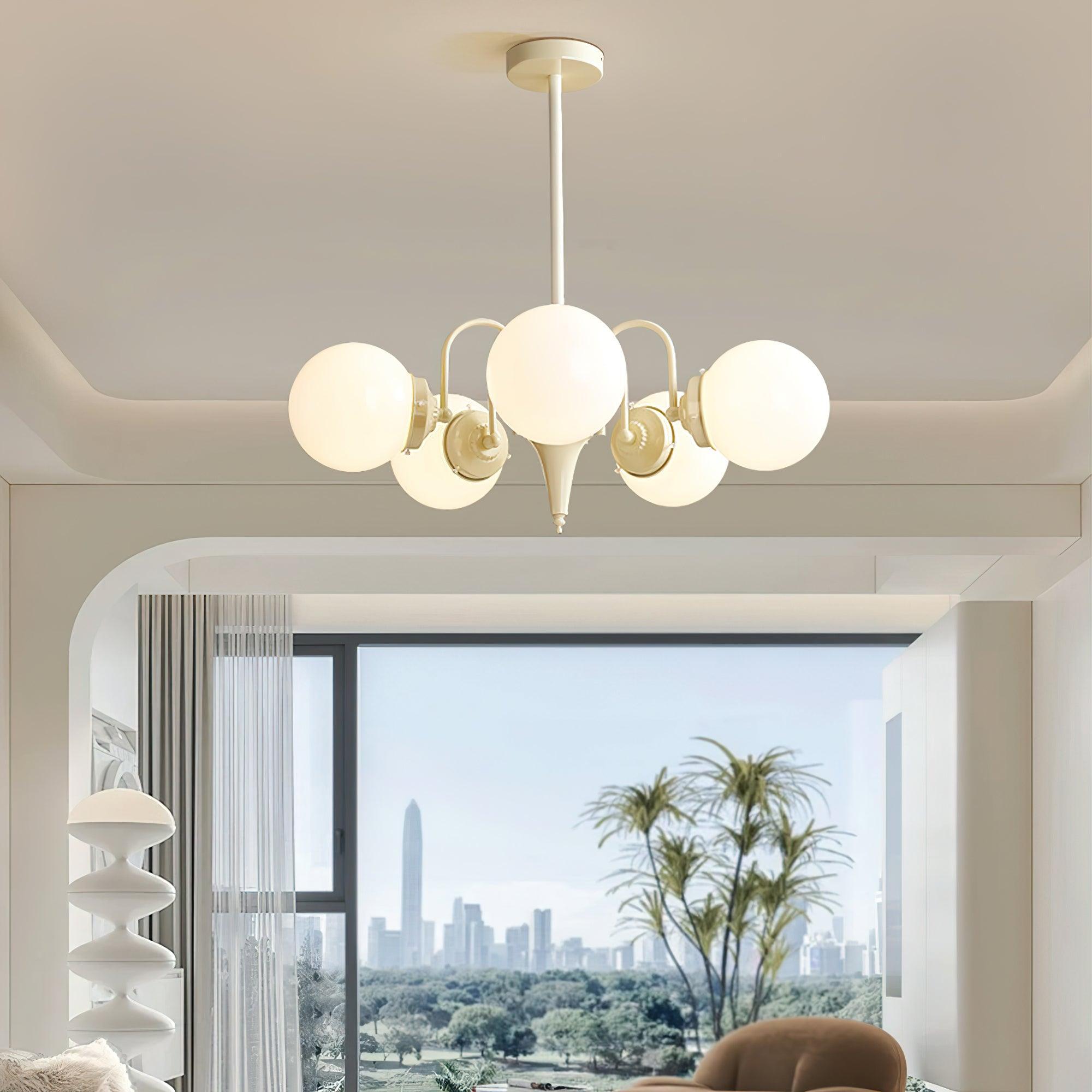 Lustra Kronleuchter Globus Creme Modern-Letslighting