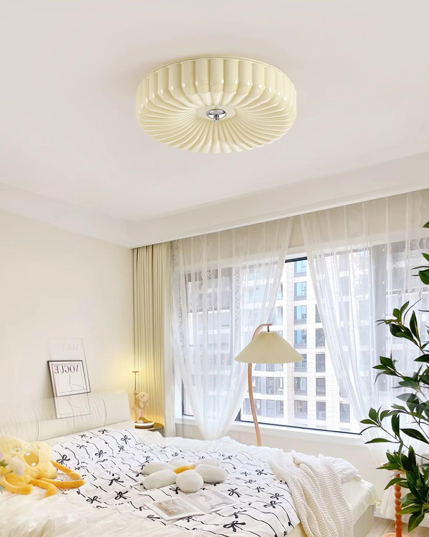 Mivone Cream Glass Flush Mount Ceiling Light - Letslighting