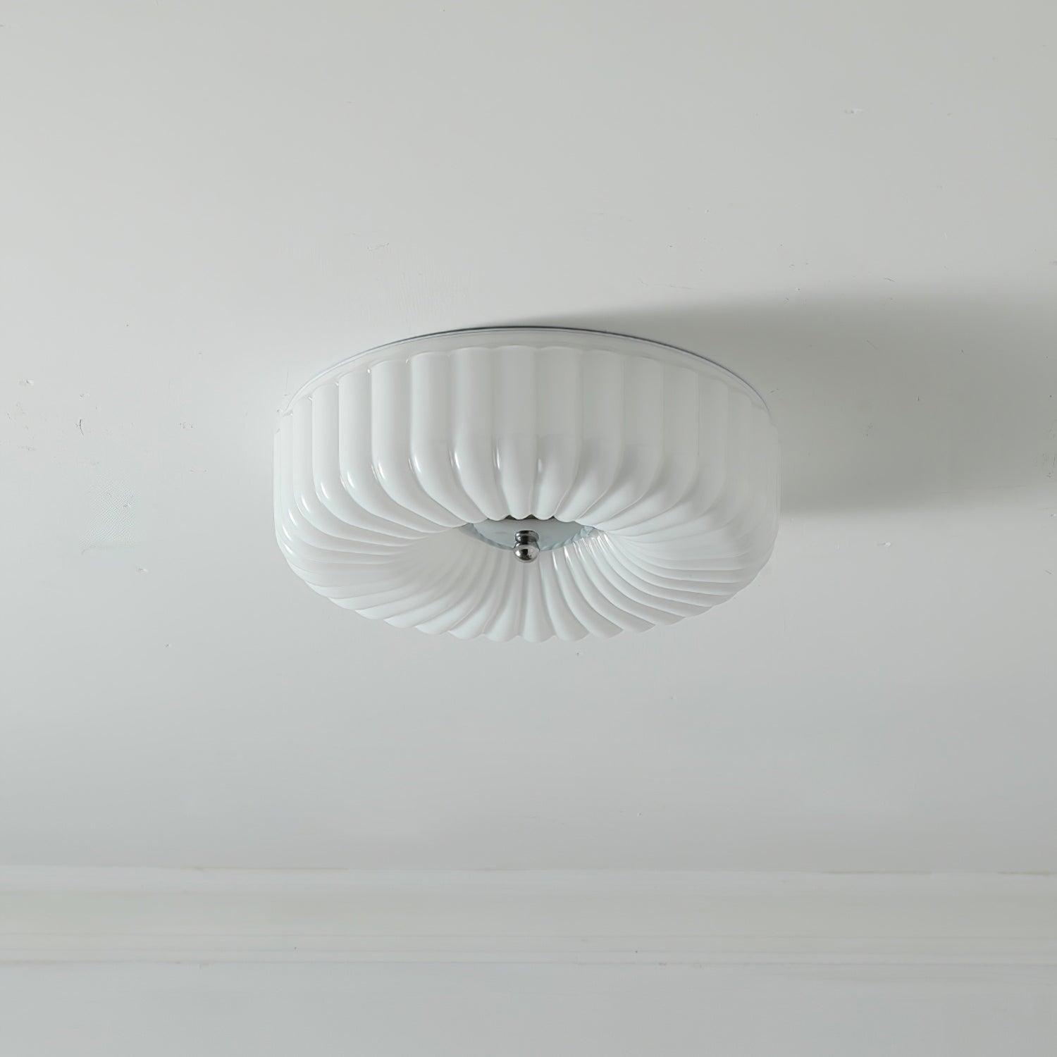 Mivone Cream Glass Flush Mount Ceiling Light - Letslighting