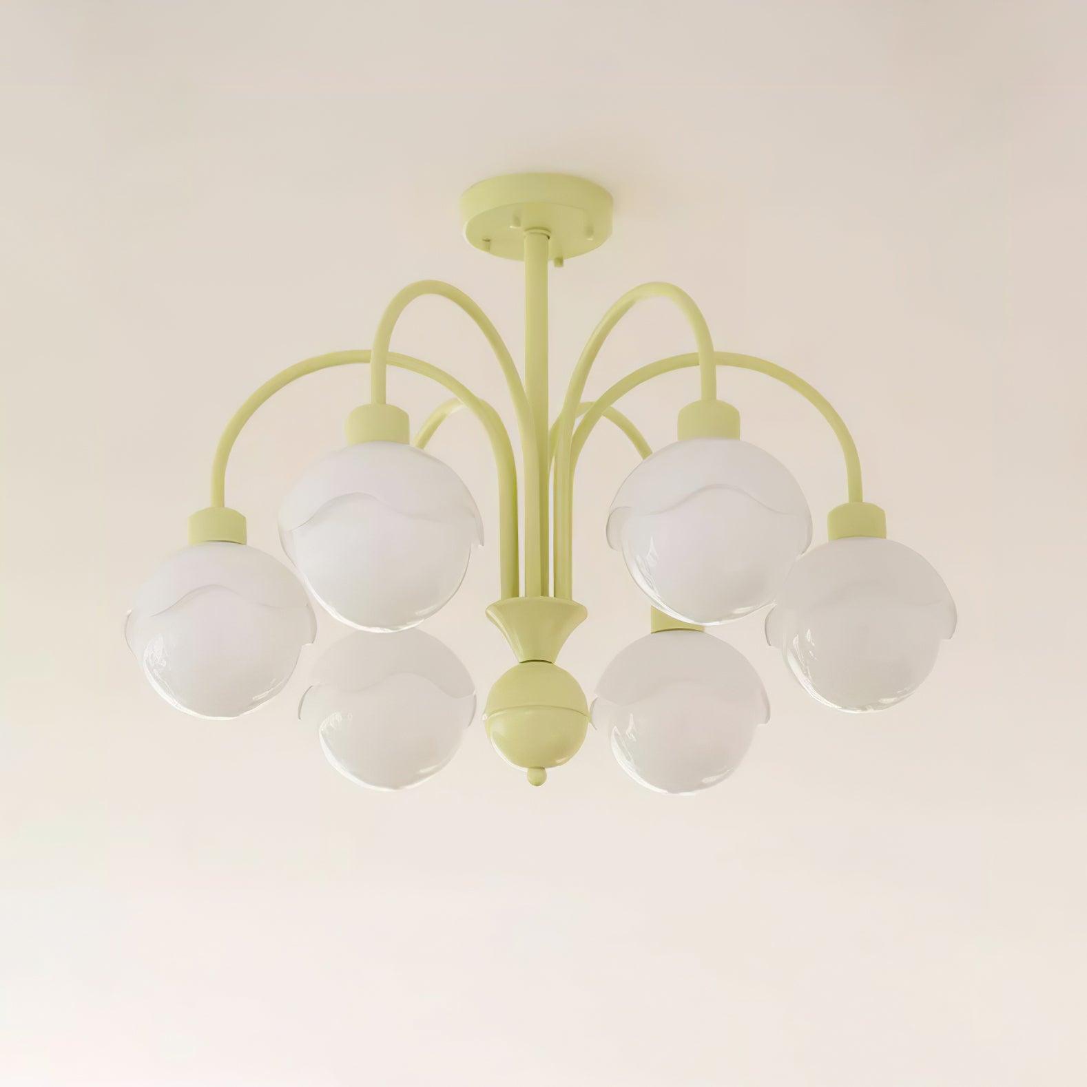Lustra Kronleuchter Cremig Litschi Matcha Grün Arm-Letslighting