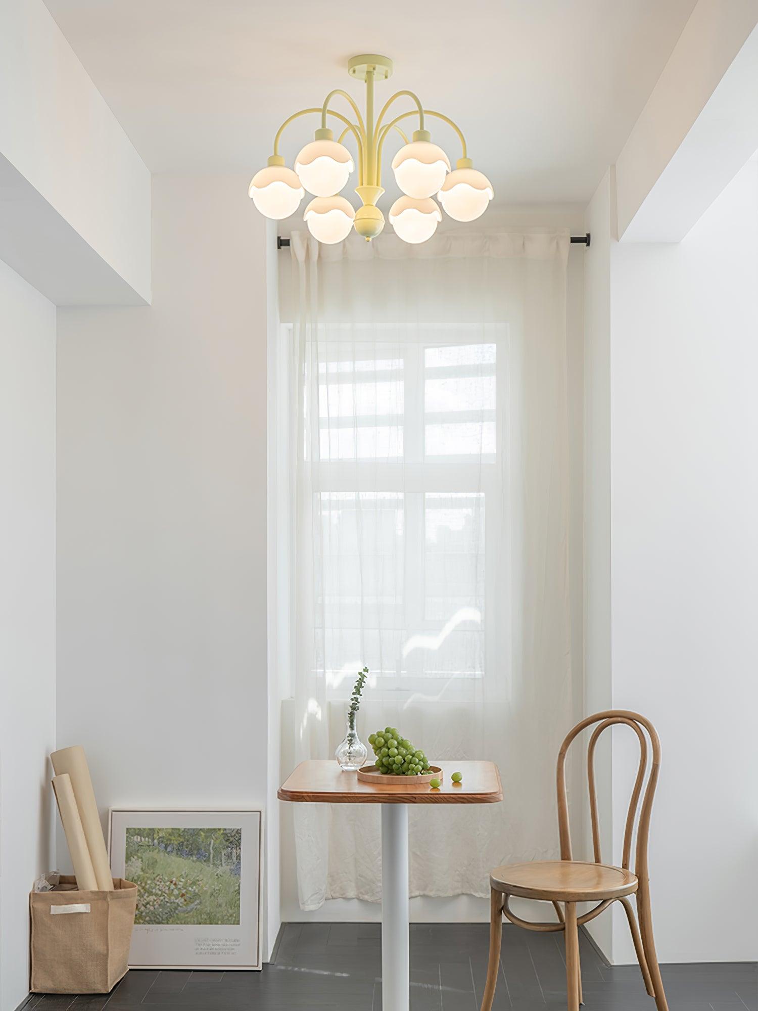 Lustra Kronleuchter Cremig Litschi Matcha Grün Arm-Letslighting
