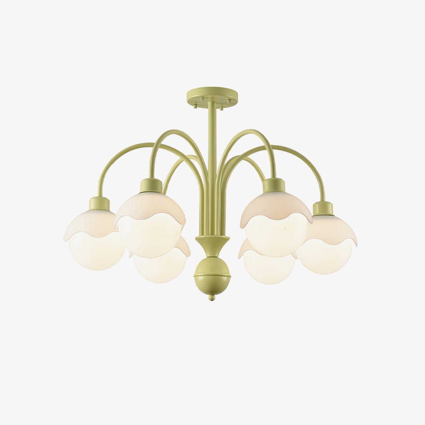 Lustra Kronleuchter Cremig Litschi Matcha Grün Arm-Letslighting