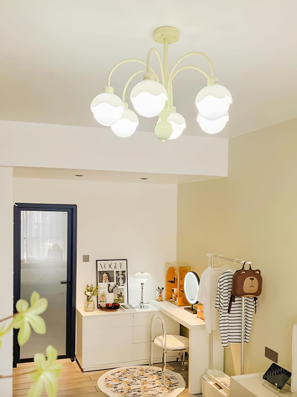 Lustra Kronleuchter Cremig Litschi Matcha Grün Arm-Letslighting