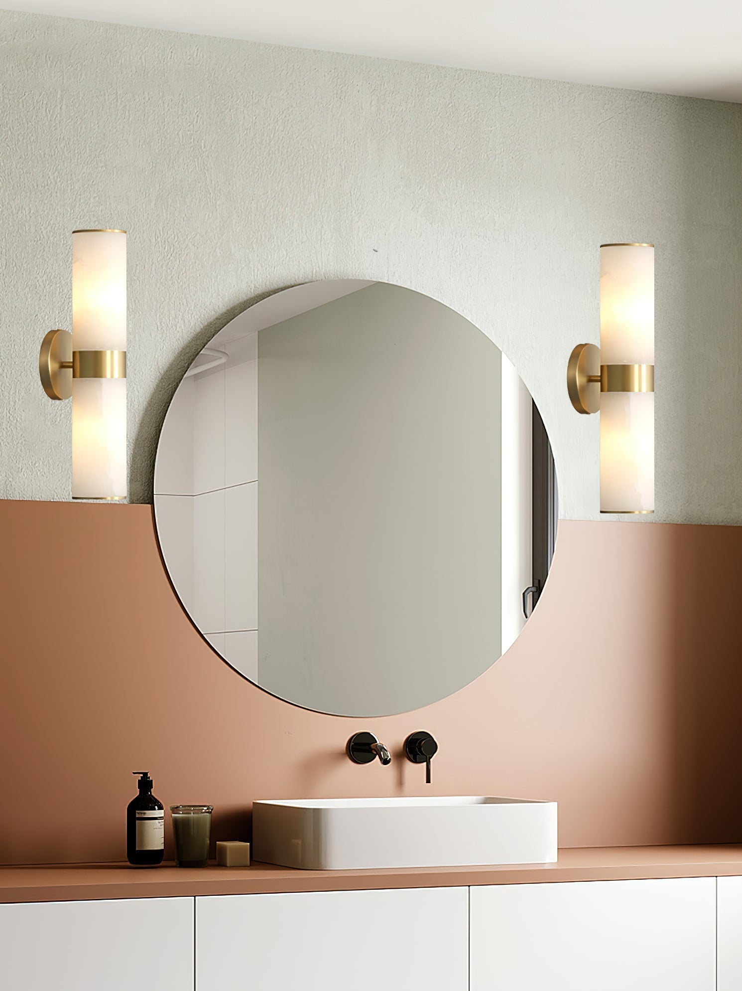 Sway Modern Minimalist Vanity Alabaster Sconce Wall Lamp - Letslighting