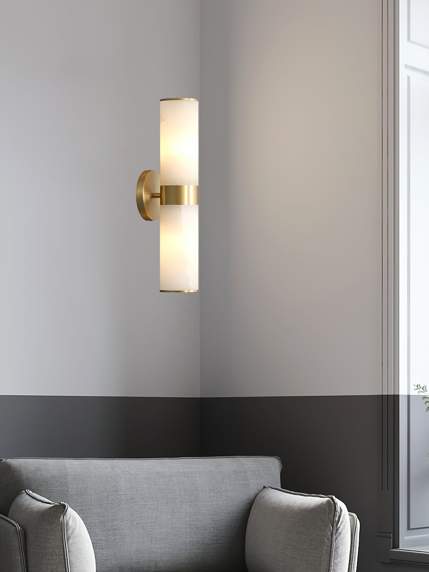 Sway Modern Minimalist Vanity Alabaster Sconce Wall Lamp - Letslighting