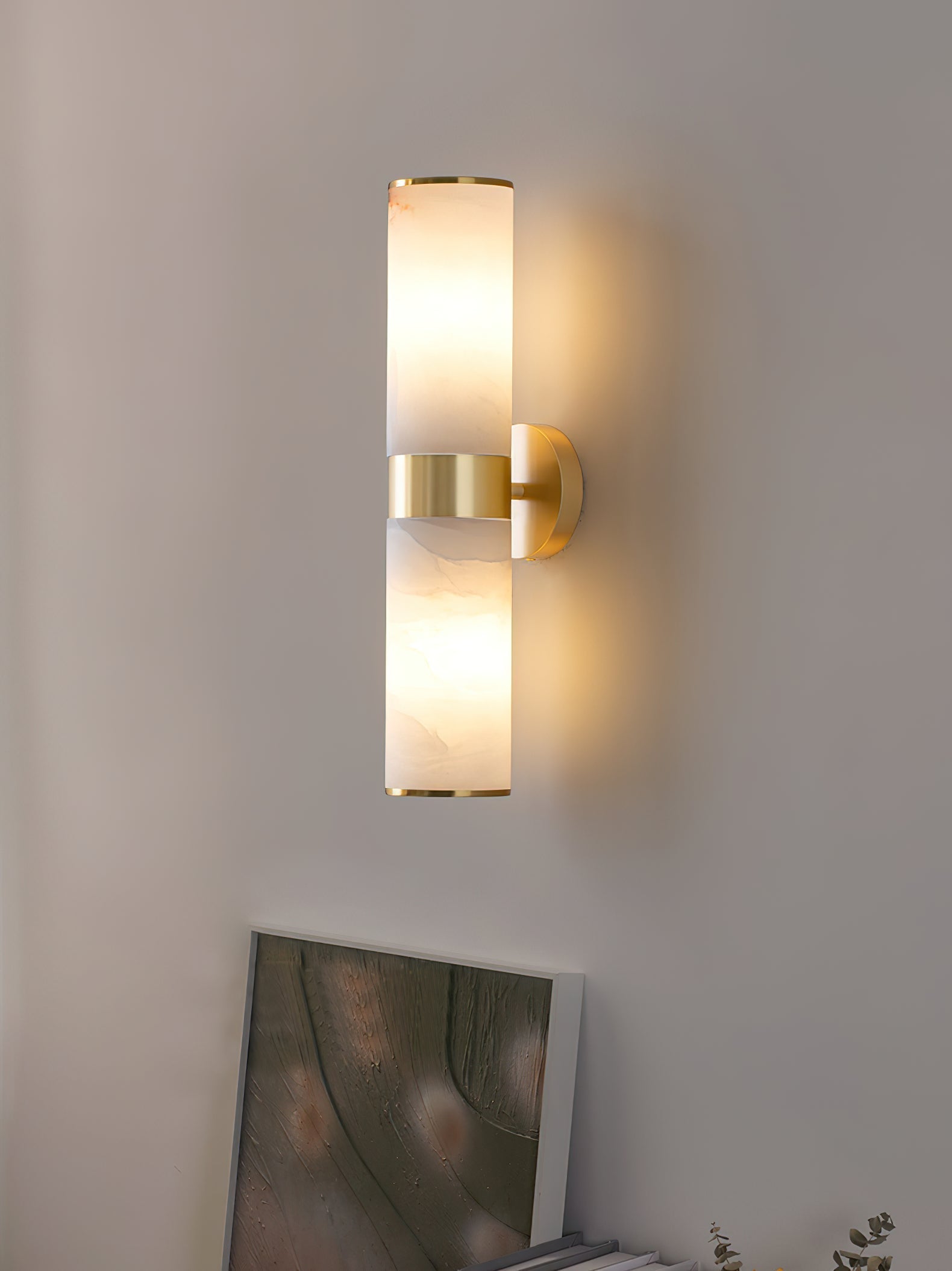 Sway Modern Minimalist Vanity Alabaster Sconce Wall Lamp - Letslighting