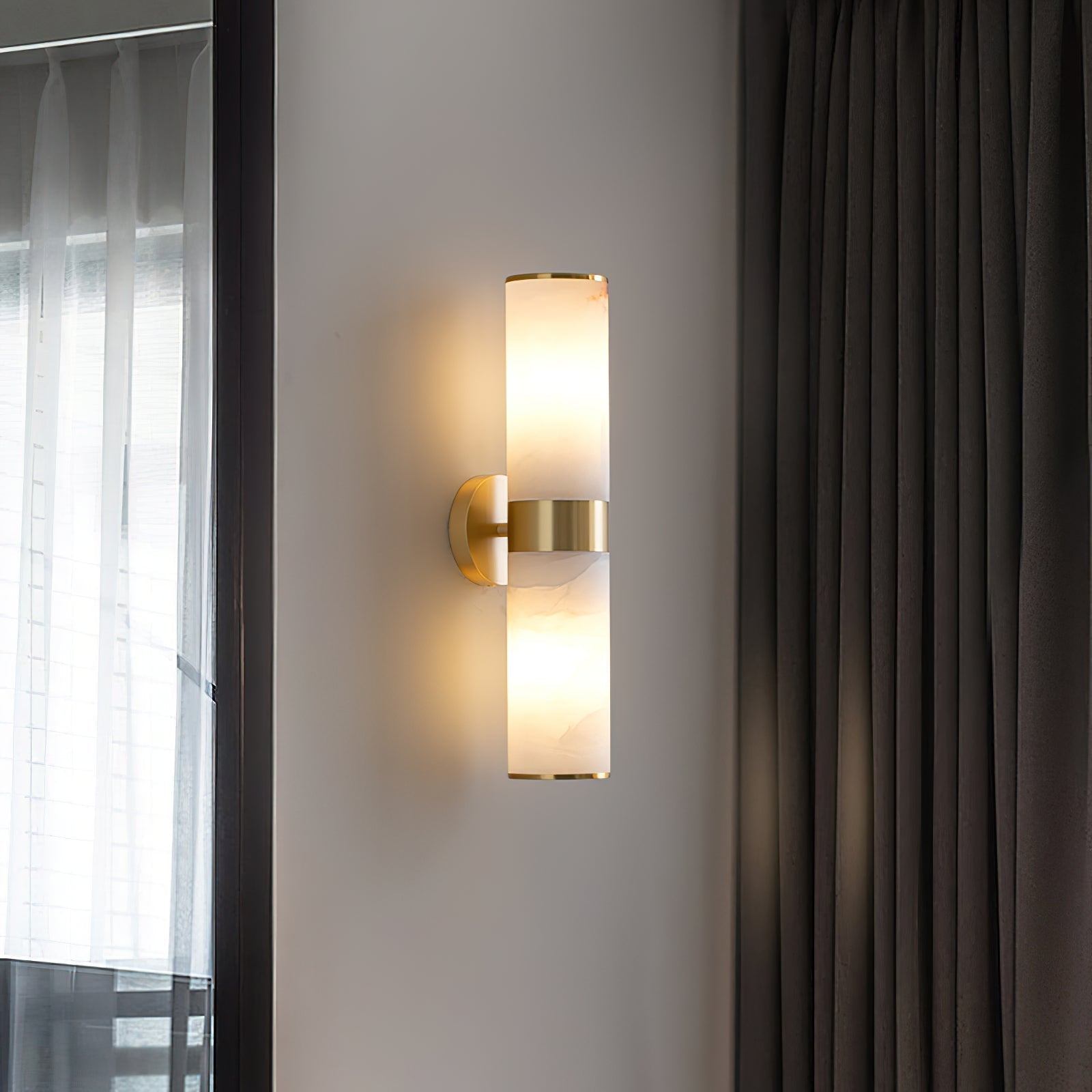 Sway Modern Minimalist Vanity Alabaster Sconce Wall Lamp - Letslighting
