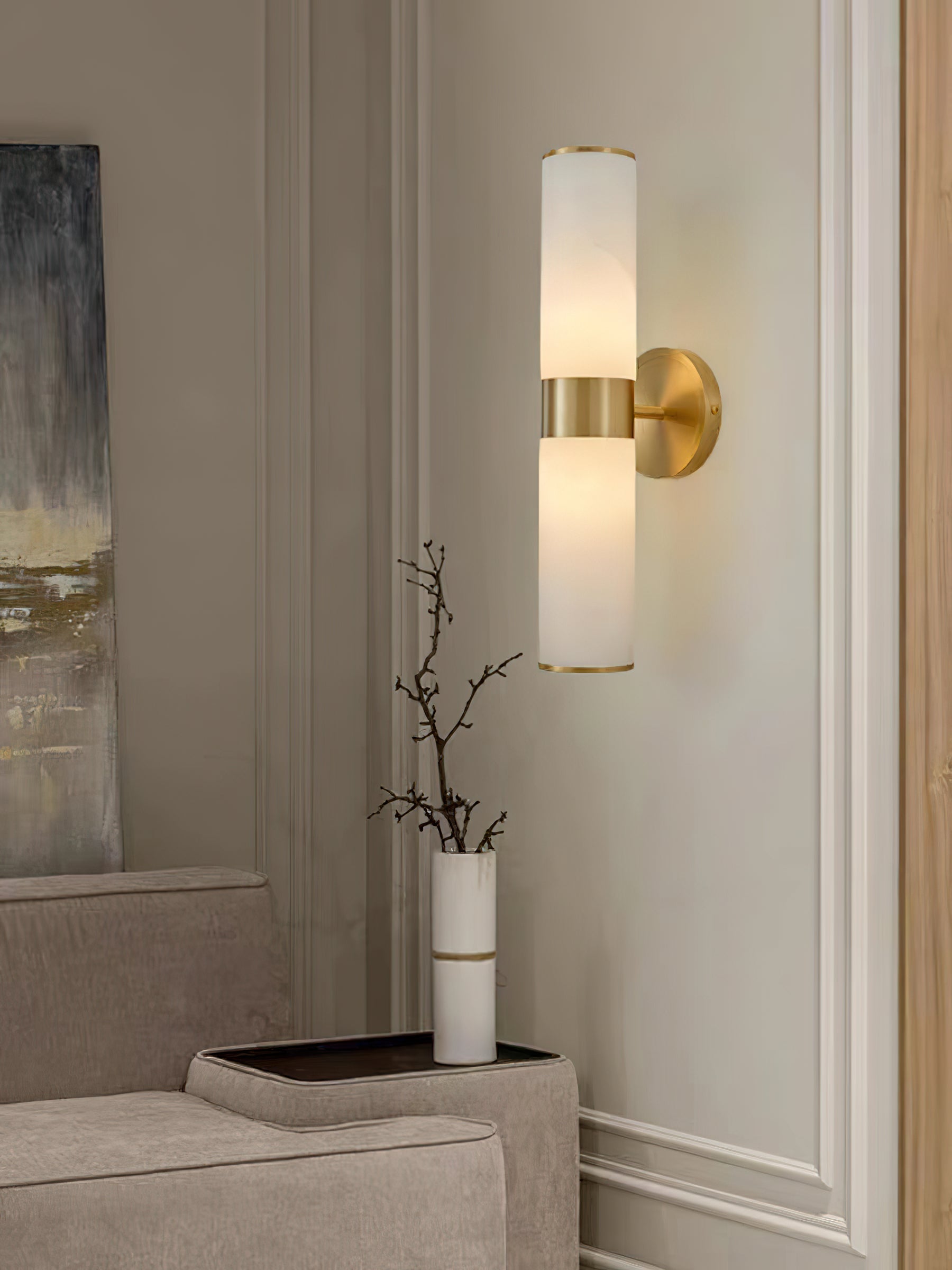 Sway Modern Minimalist Vanity Alabaster Sconce Wall Lamp - Letslighting