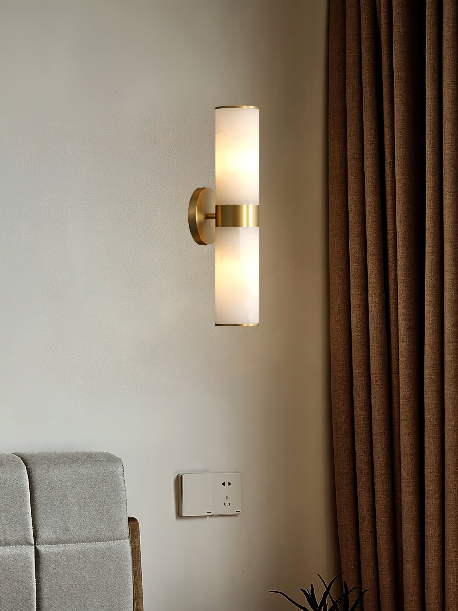 Sway Modern Minimalist Vanity Alabaster Sconce Wall Lamp - Letslighting