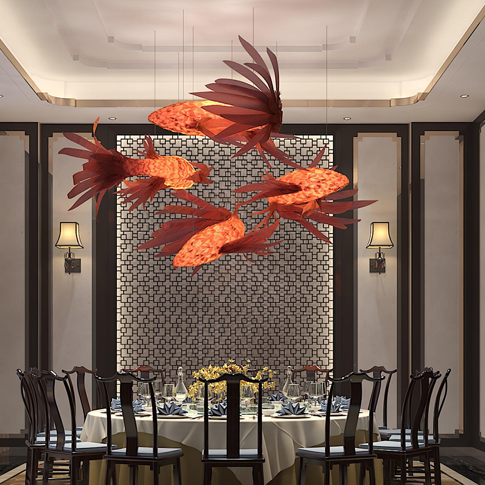Vamararae Crimson Swirl Koi Pendelleuchte-Letslighting
