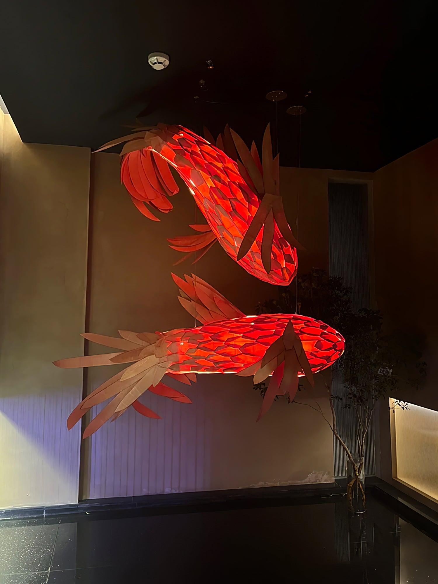 Vamararae Crimson Swirl Koi Pendelleuchte-Letslighting