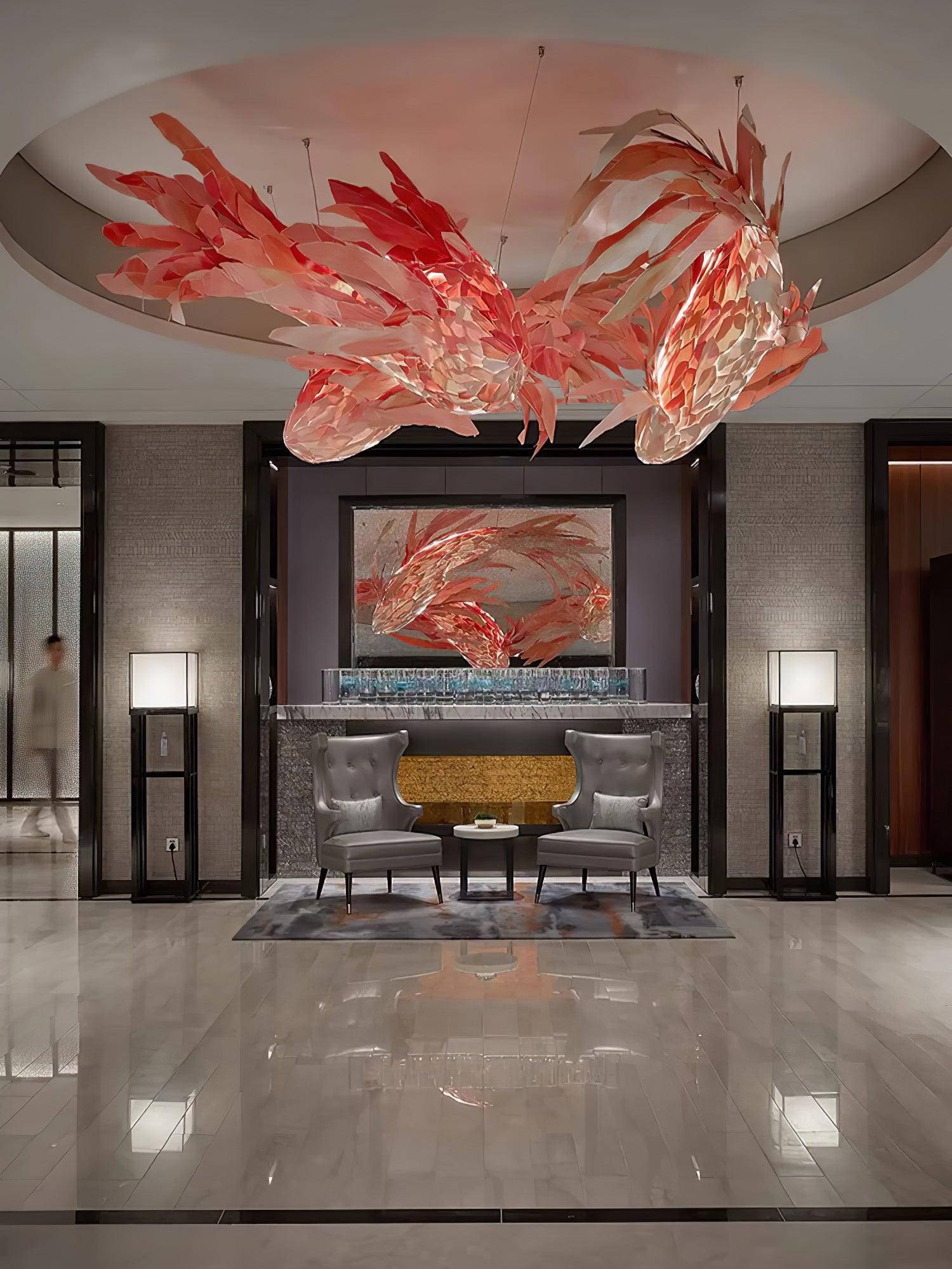 Vamararae Crimson Swirl Koi Pendelleuchte-Letslighting