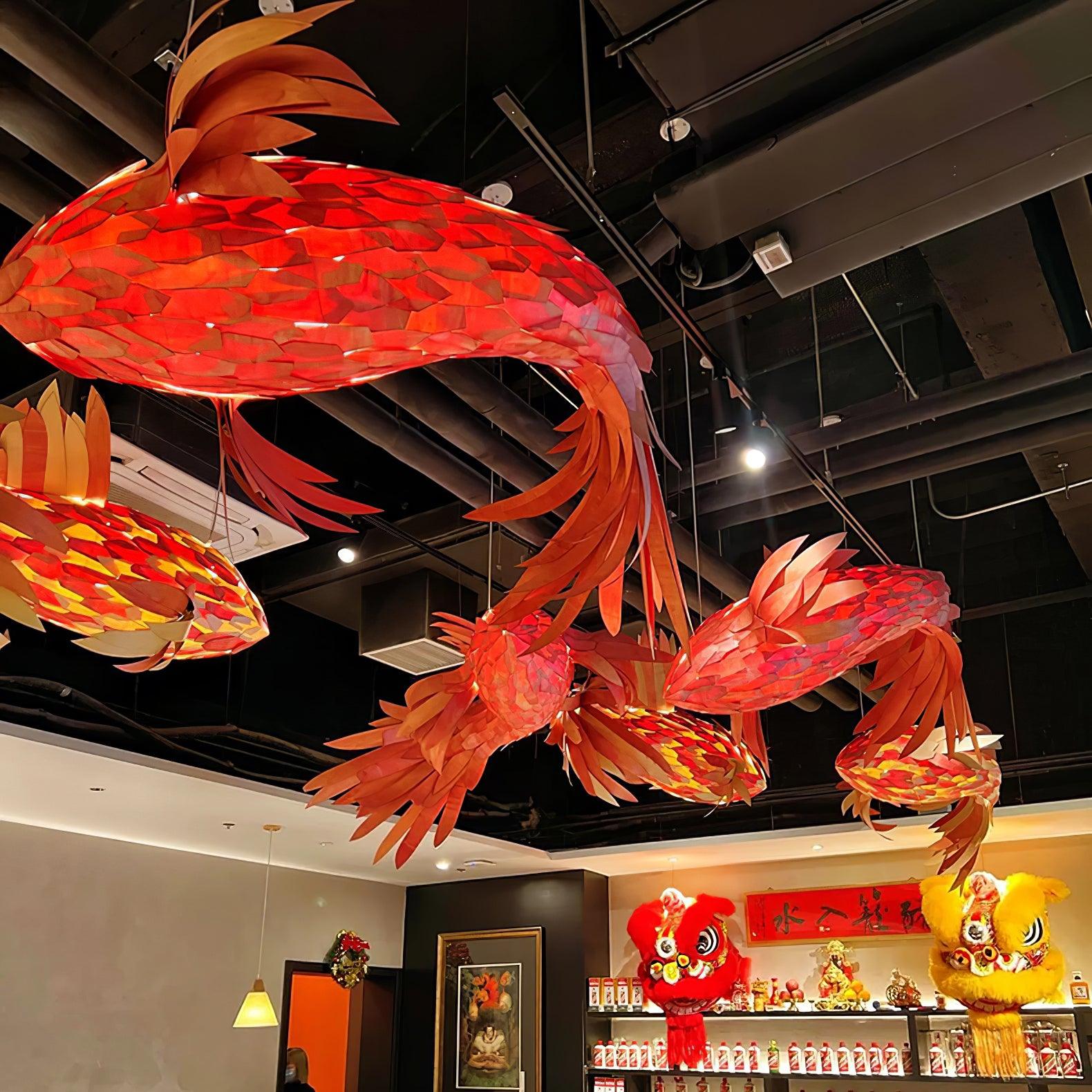 Vamararae Crimson Swirl Koi Pendelleuchte-Letslighting