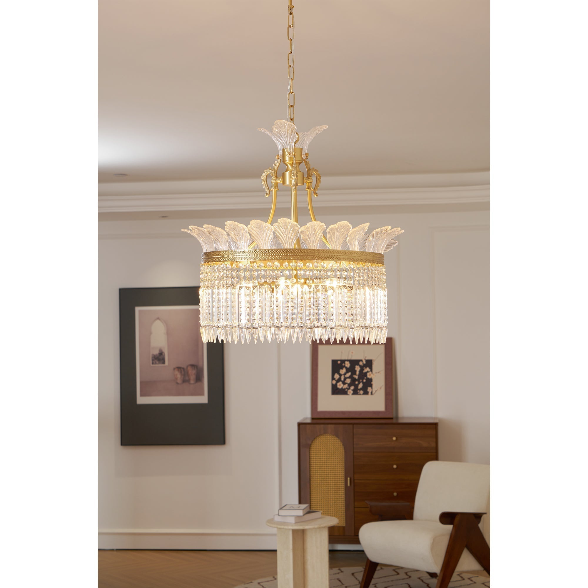 Crinoline Postmoderne Luxus Messing Kristall Kronleuchter-Letslighting