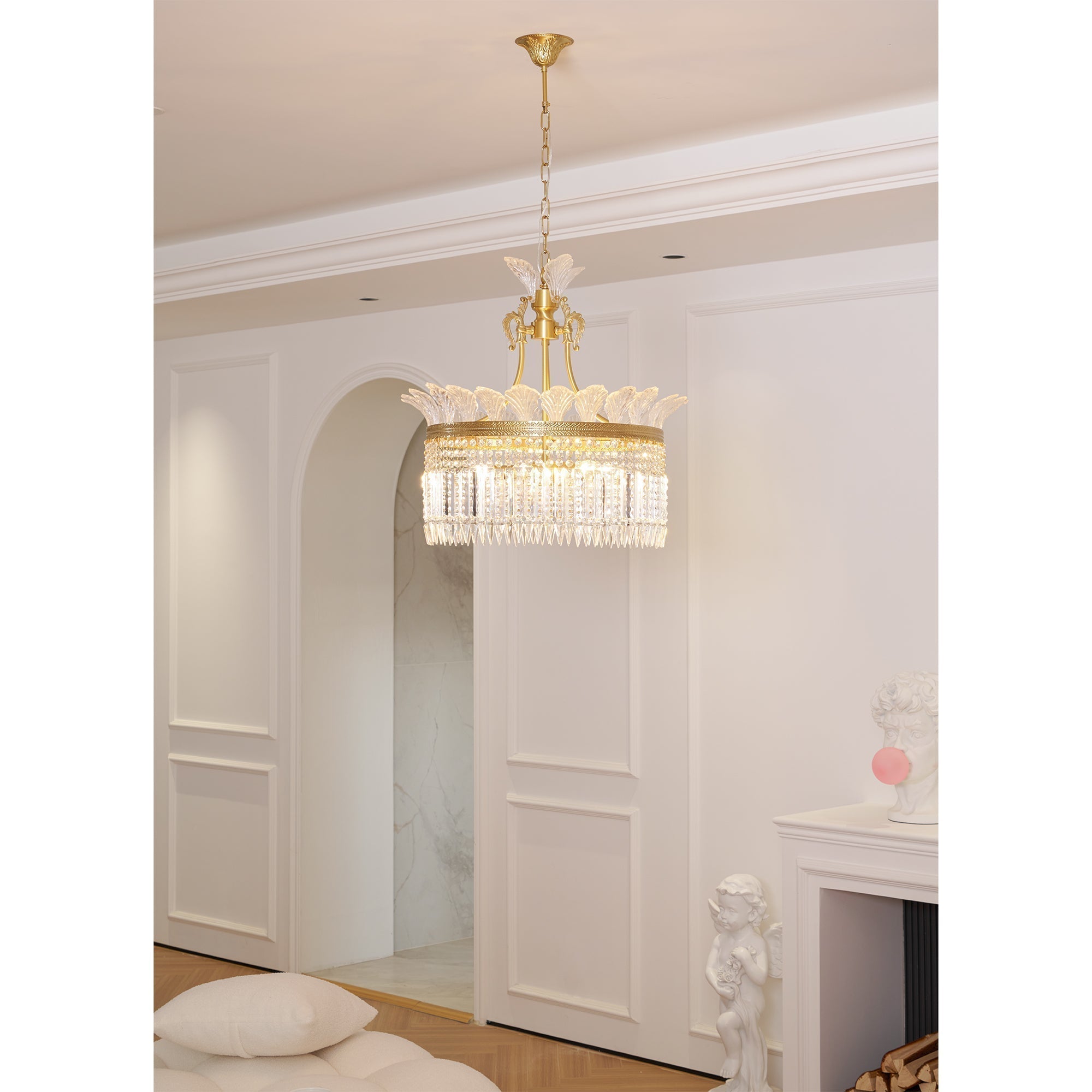 Crinoline Postmoderne Luxus Messing Kristall Kronleuchter-Letslighting