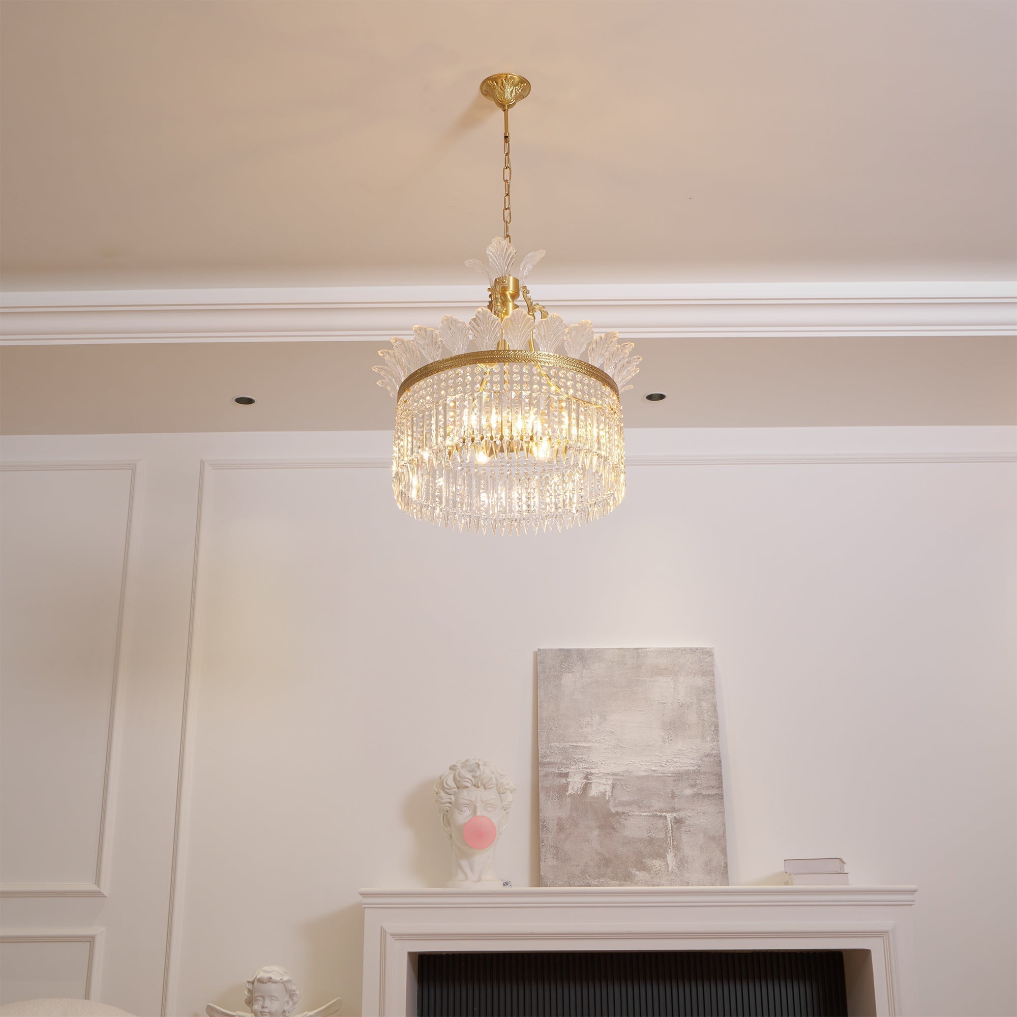 Crinoline Postmoderne Luxus Messing Kristall Kronleuchter-Letslighting
