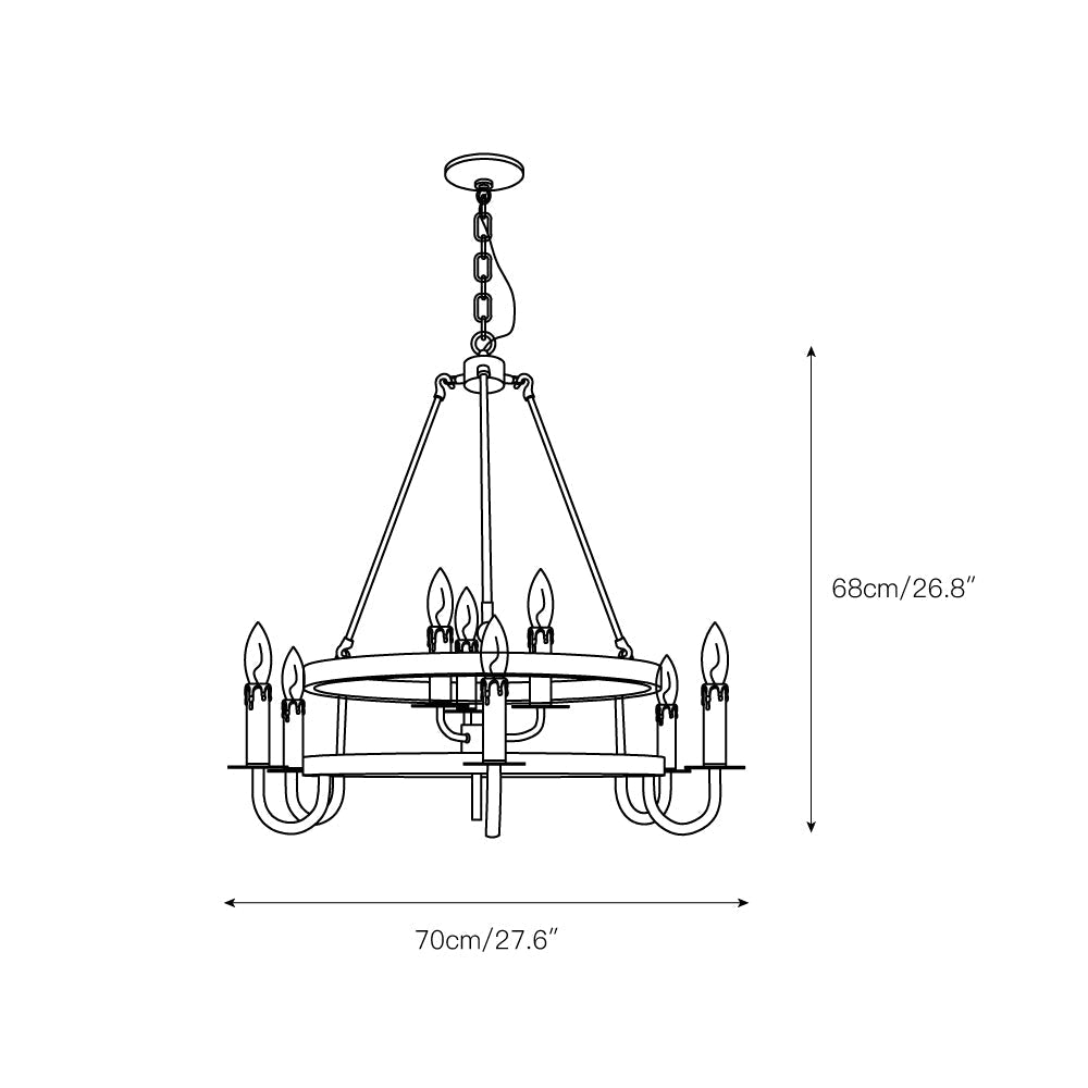 Woven Klassischer Wagenrad-Kronleuchter aus Kunststoff-Letslighting