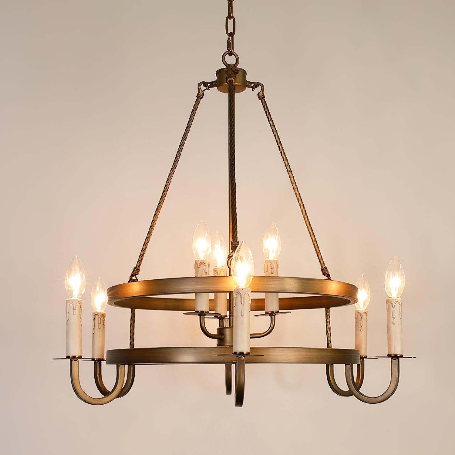 Woven Klassischer Wagenrad-Kronleuchter aus Kunststoff-Letslighting