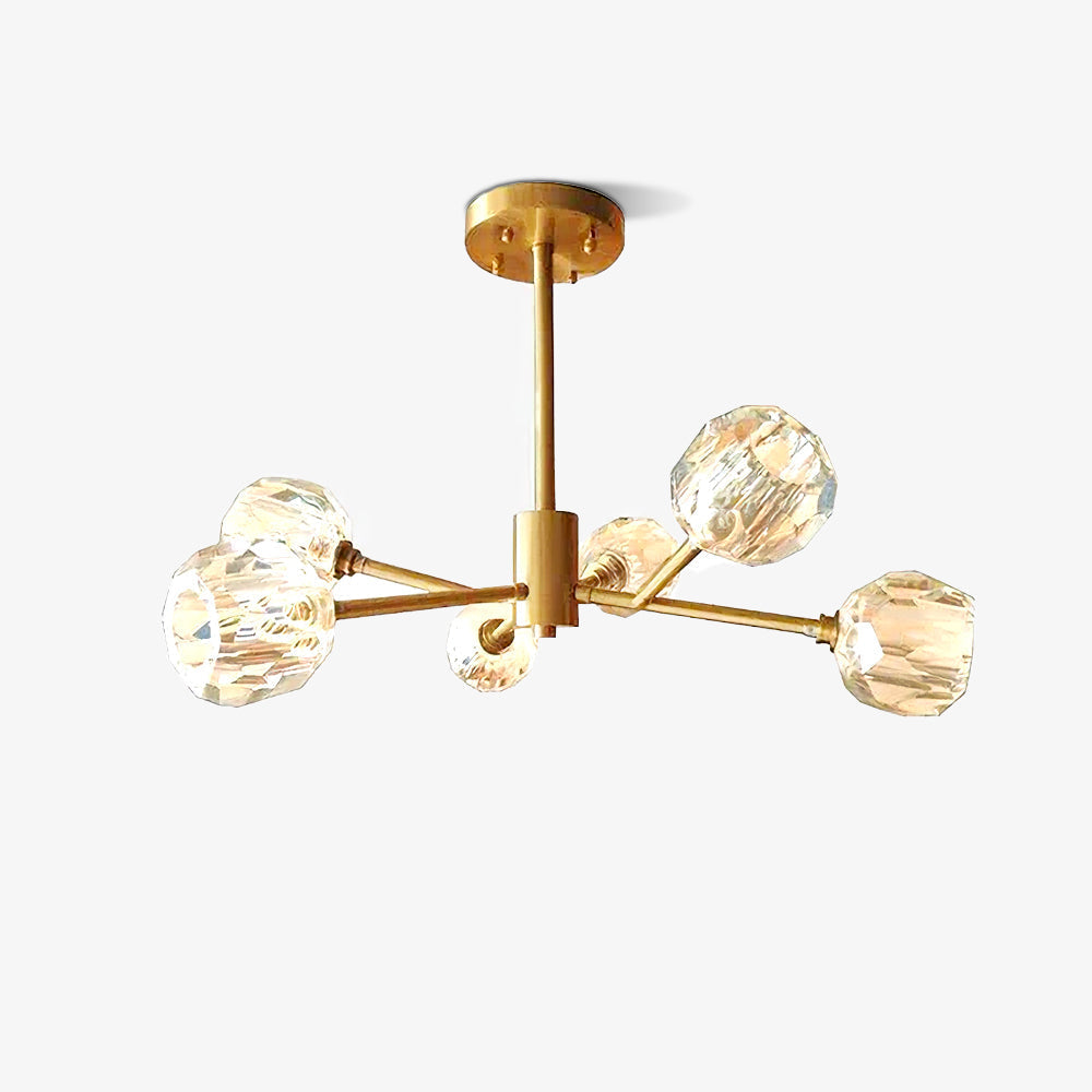 Lustra Kristallkugel Pendelleuchte Messing Cluster-Letslighting