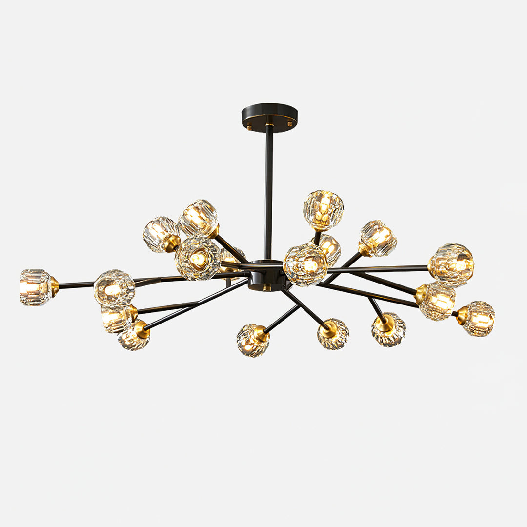 Lustra Kristallkugel Pendelleuchte Messing Cluster-Letslighting