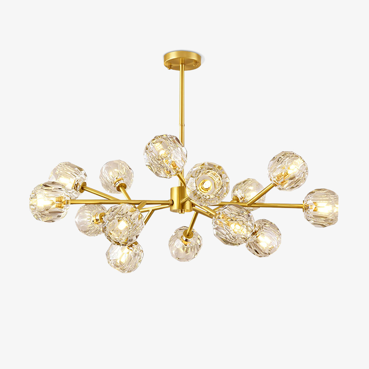 Lustra Kristallkugel Pendelleuchte Messing Cluster-Letslighting