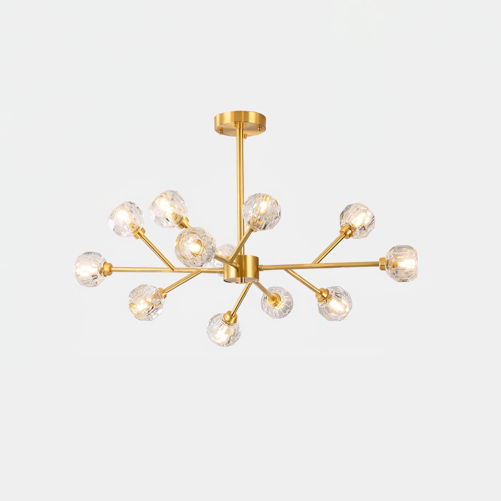 Lustra Kristallkugel Pendelleuchte Messing Cluster-Letslighting