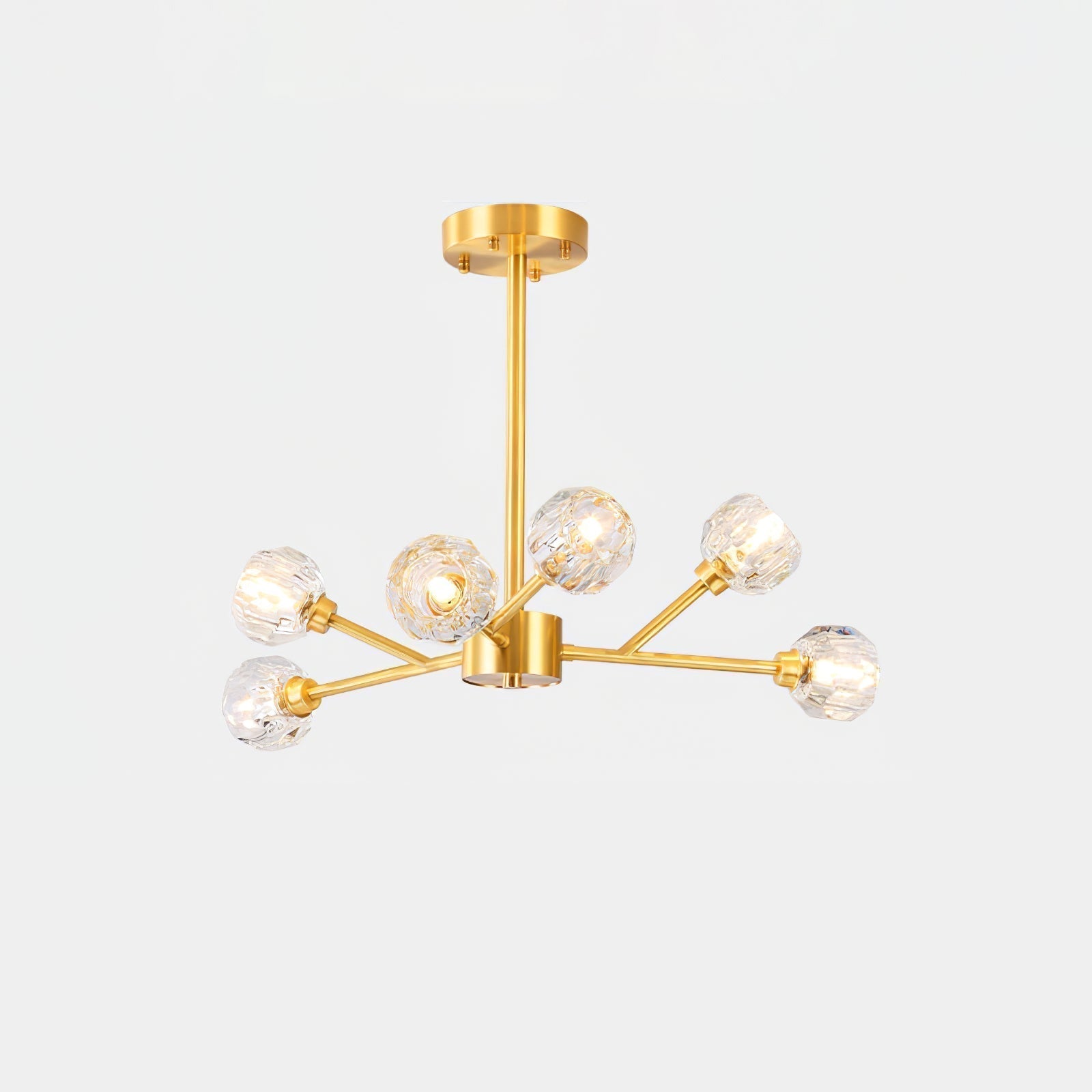Lustra Kristallkugel Pendelleuchte Messing Cluster-Letslighting