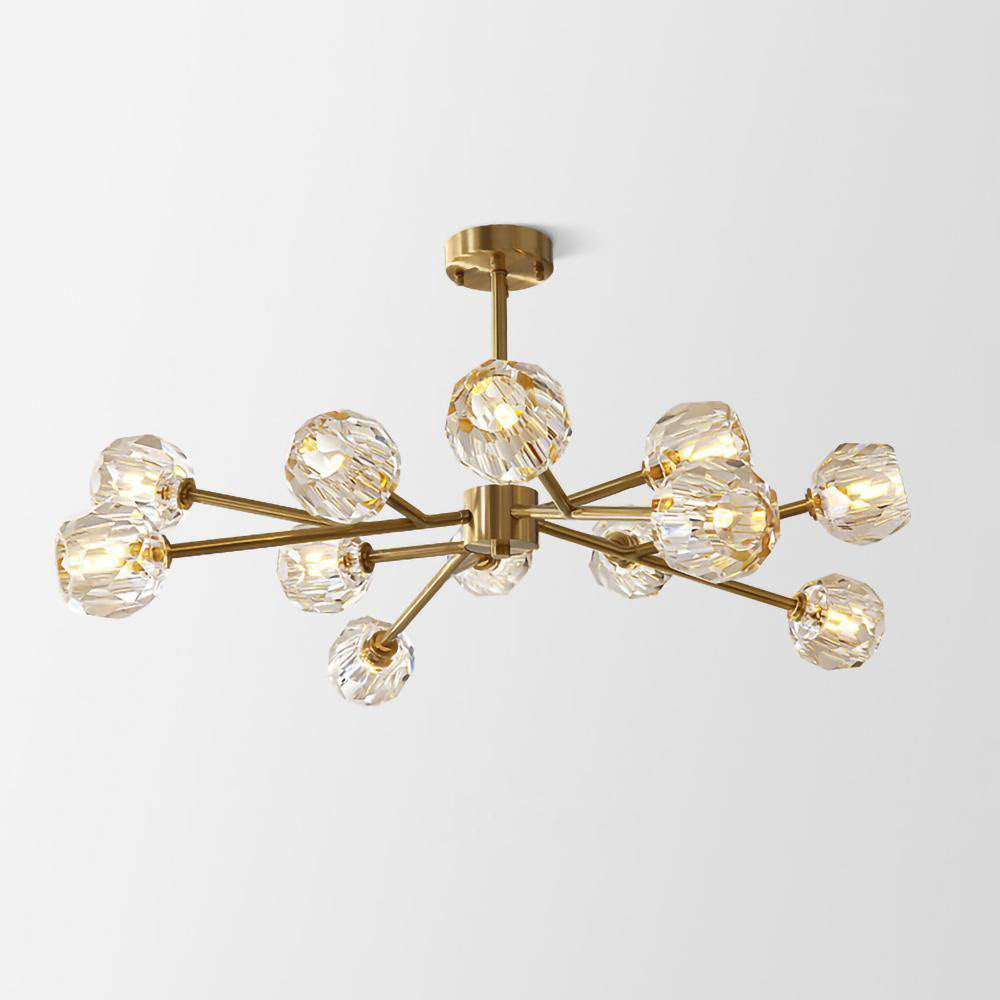 Lustra Kristallkugel Pendelleuchte Messing Cluster-Letslighting