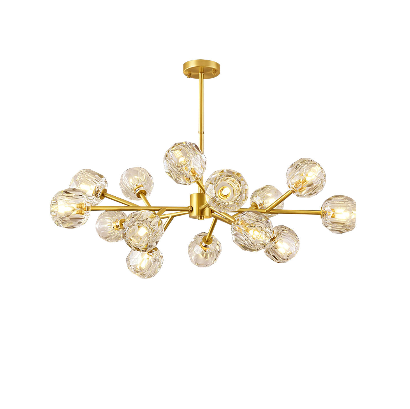 Lustra Kristallkugel Pendelleuchte Messing Cluster-Letslighting