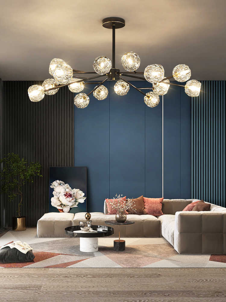 Lustra Kristallkugel Pendelleuchte Messing Cluster-Letslighting
