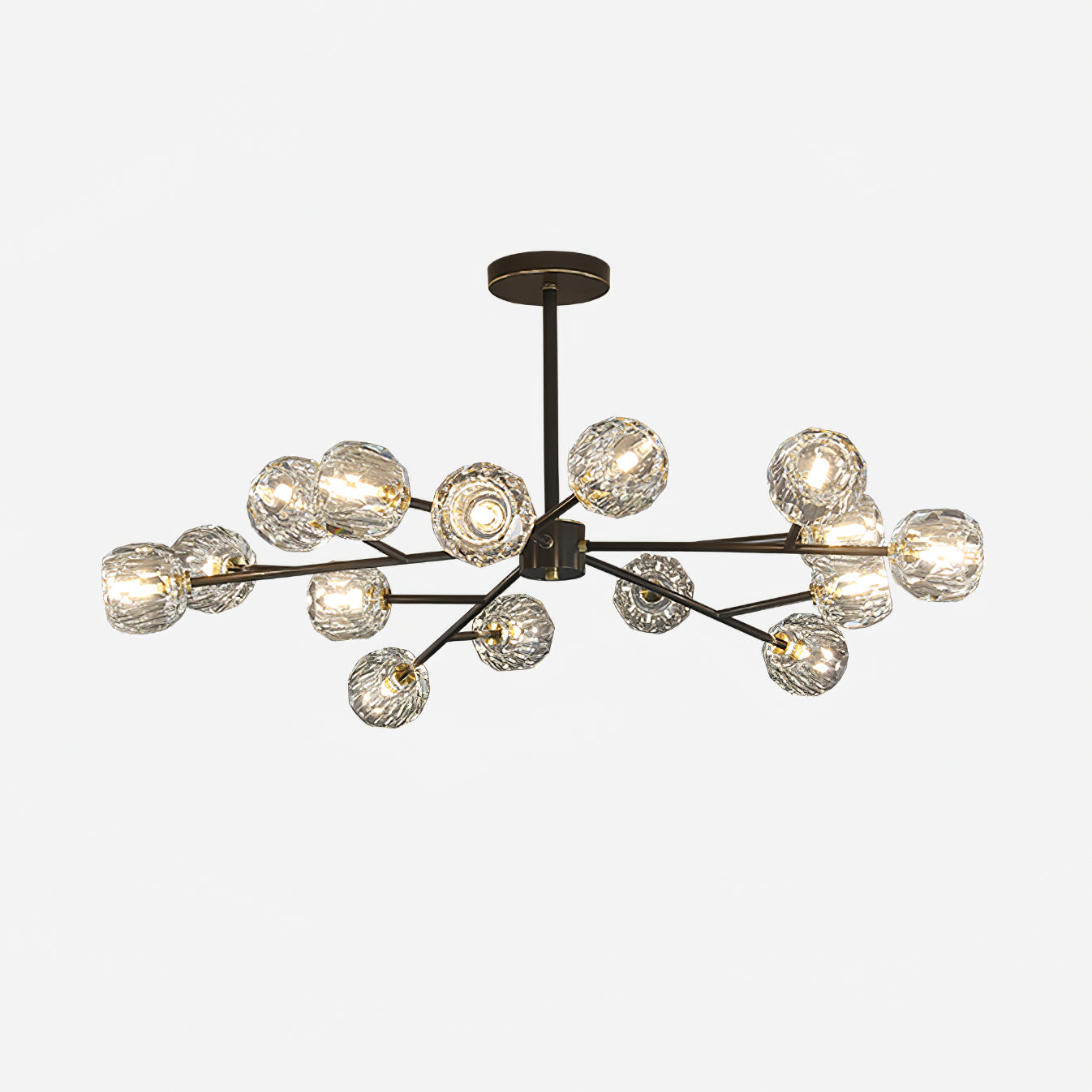 Lustra Kristallkugel Pendelleuchte Messing Cluster-Letslighting