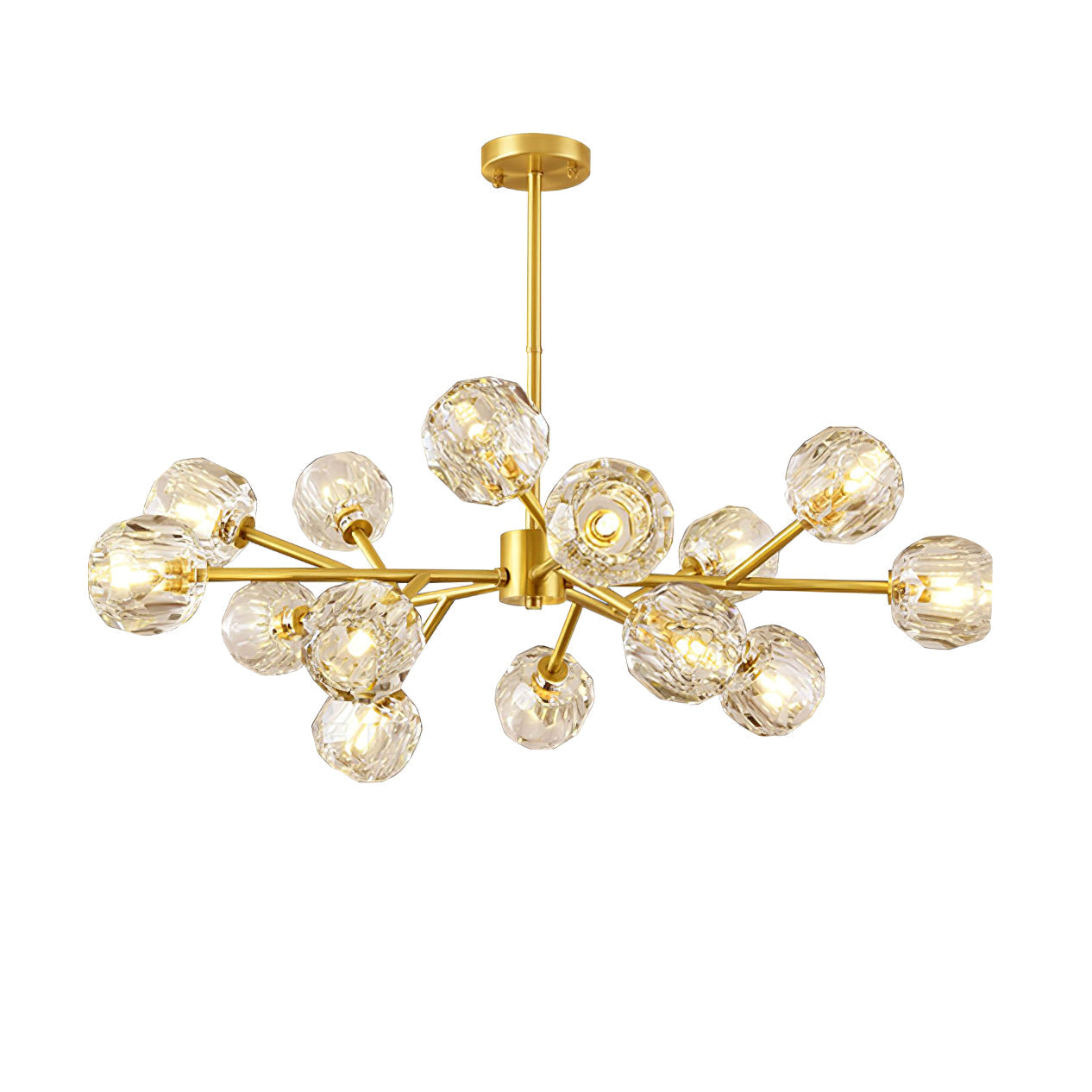 Lustra Kristallkugel Pendelleuchte Messing Cluster-Letslighting