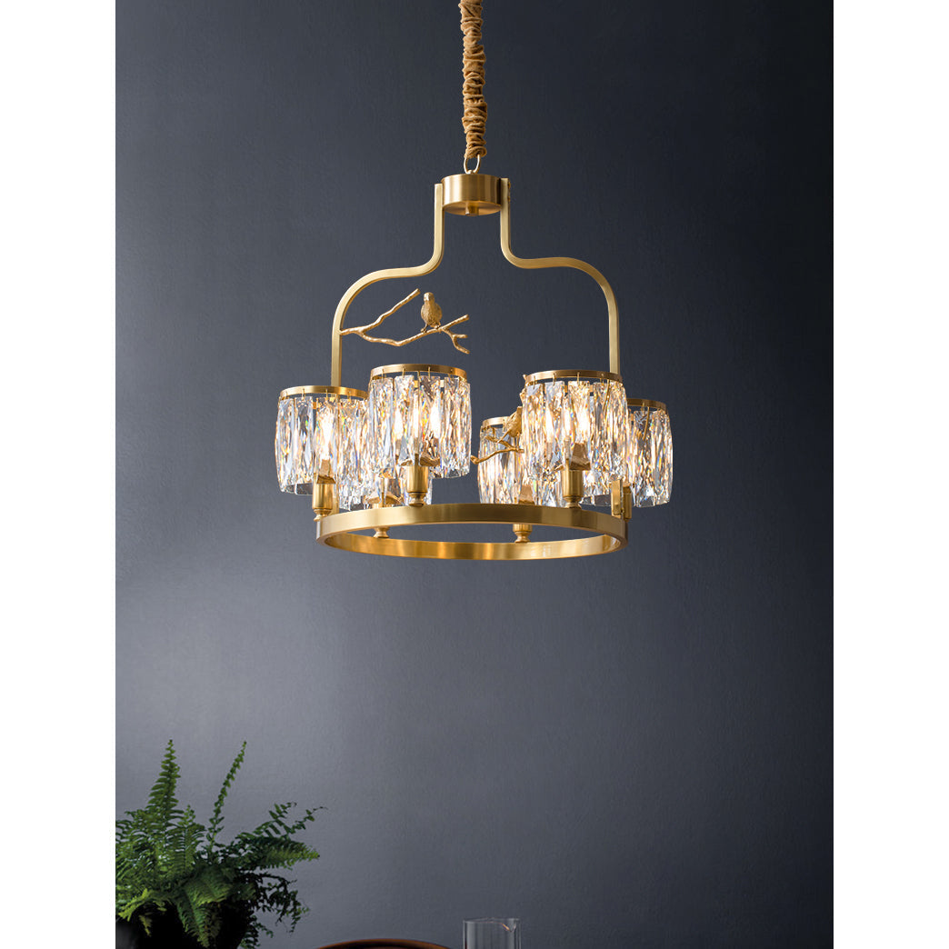 Zephyr Individual Creativity Bird Brass Crystal Chandelier - Letslighting