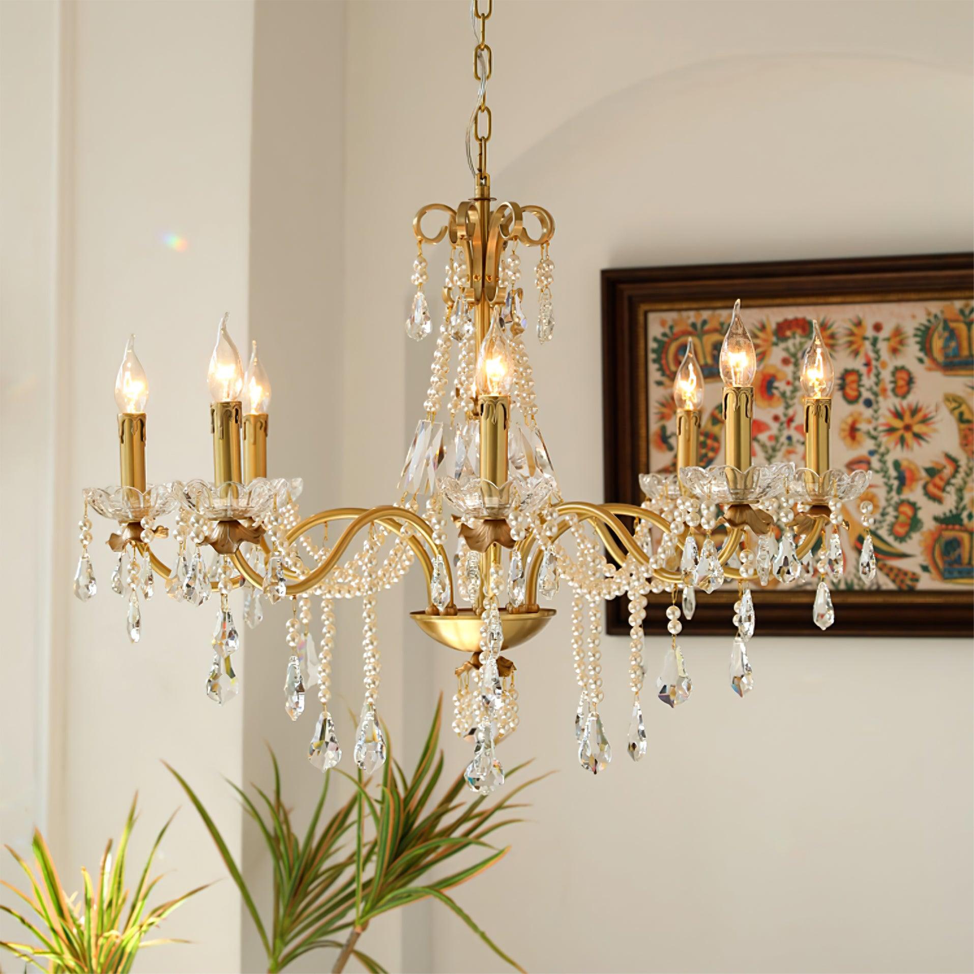 Lustra Eleganter Kronleuchter aus Kristallperlen-Letslighting