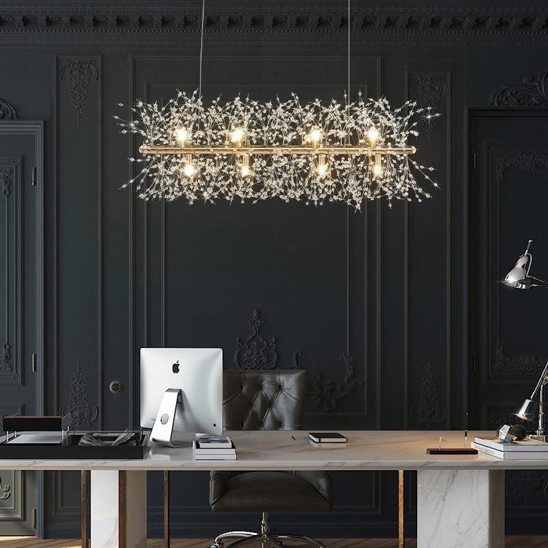 Lustra Kronleuchter Messing Lineare Kristallzweige-Letslighting