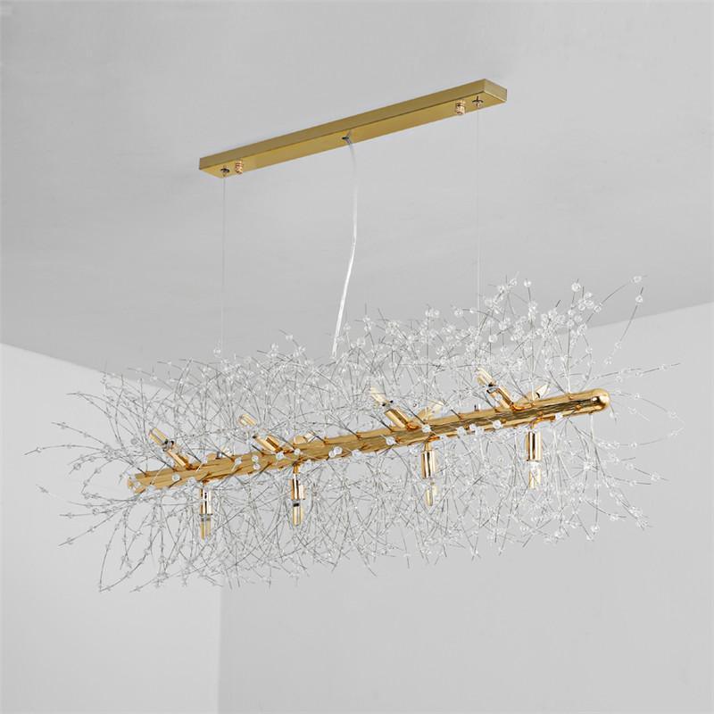 Lustra Kronleuchter Messing Lineare Kristallzweige-Letslighting