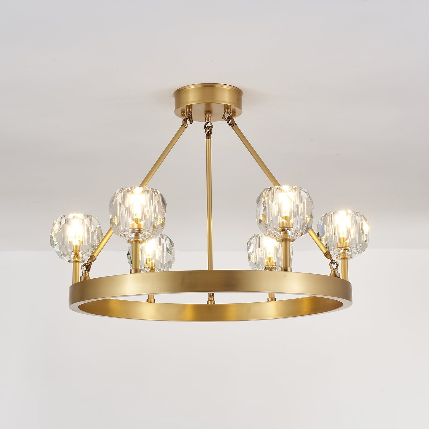 Syzorisra Moderner Kristall Messing Kronleuchter-Letslighting