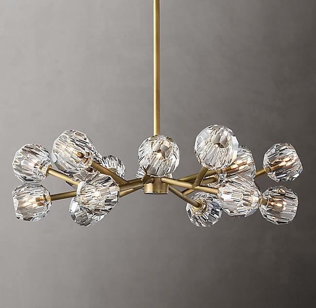 Lustra Kristallkugel Pendelleuchte Messing Cluster-Letslighting